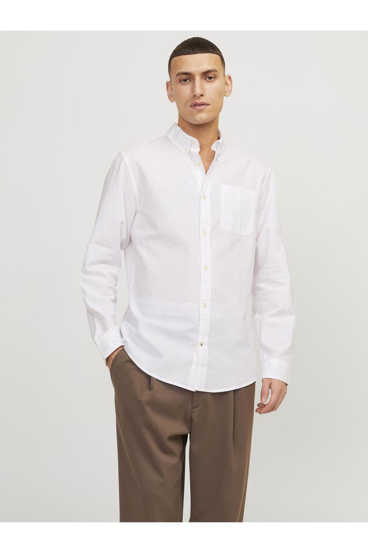 Jack & Jones Oxford Erkek Pamuklu Regular Fit Gömlek -12182486 - Jack & Jones - 12182486