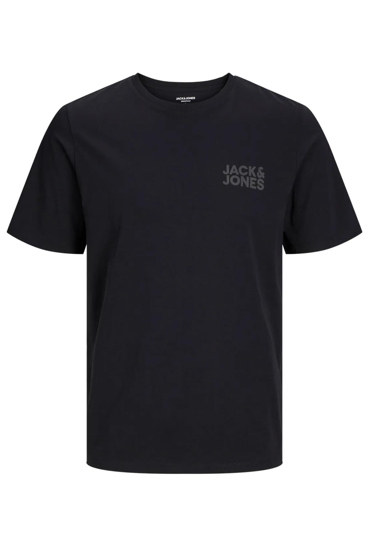 Jack & Jones Siyah Mini Logo Erkek Bisiklet Yaka T-shirt -12151955 - Jack & Jones - TYCB50B546BA3A6A00