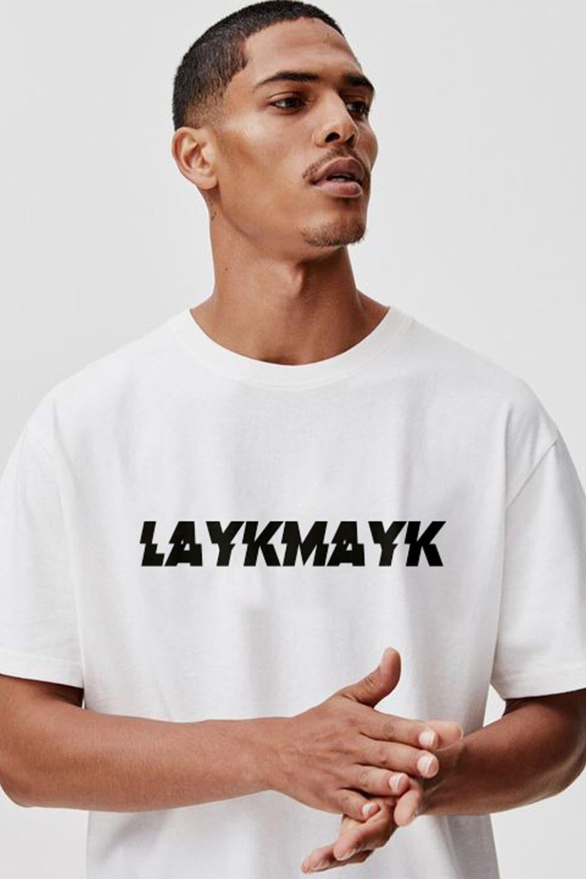 Layk Mayk Kabartma Baskılı Erkek T-shirt Relaxed Fit - lykmyk1 - LaykMayk - lykmyk1