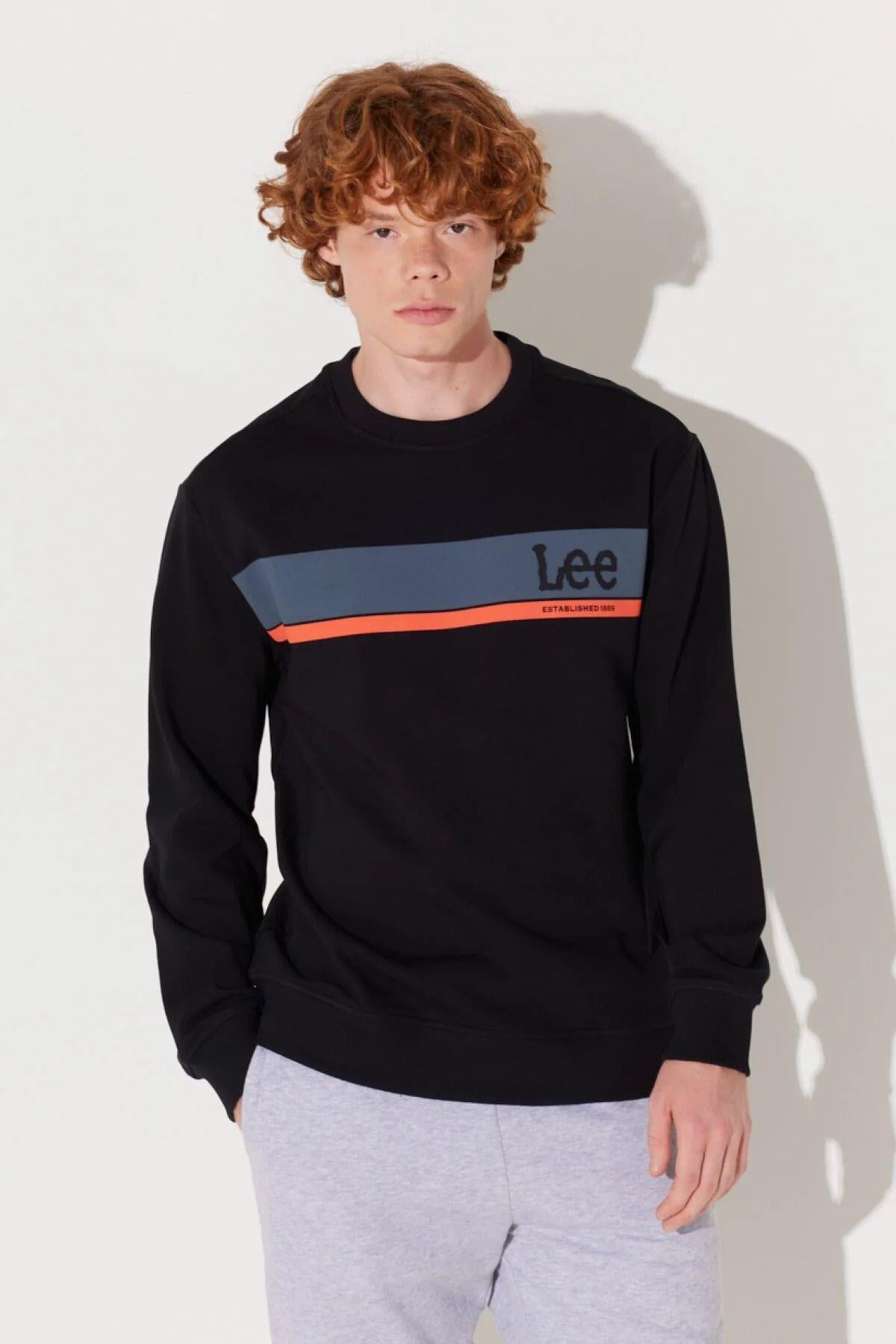 Lee Bisiklet Yaka Regular Fit Erkek Sweatshirt - L232501 - Lee - L232501