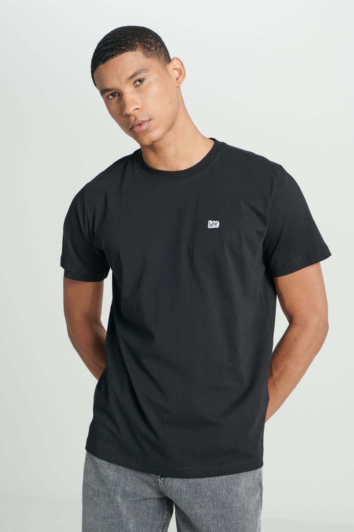 Lee Erkek 100% Pamuk Bisiklet Yaka Siyah T-Shirt - L60UFQ01 - Lee - ML60UFQ01