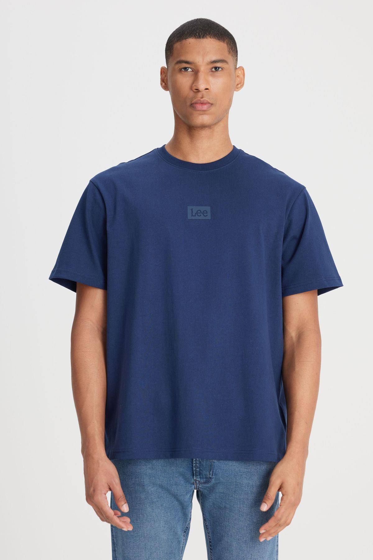 Lee Erkek Loose Fit Rahat Kesim Bisiklet Yaka Pamuk Lacivert T-shirt - Lee - L222001