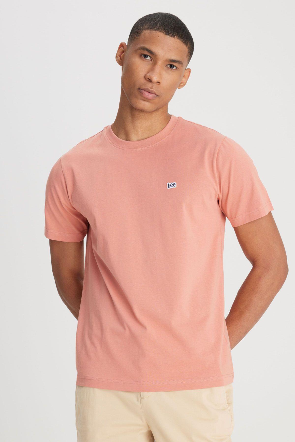 Lee Erkek Small Logo Pembe Kısa Kol T-Shirt - L60UFQUK - Lee - L60UFQUK