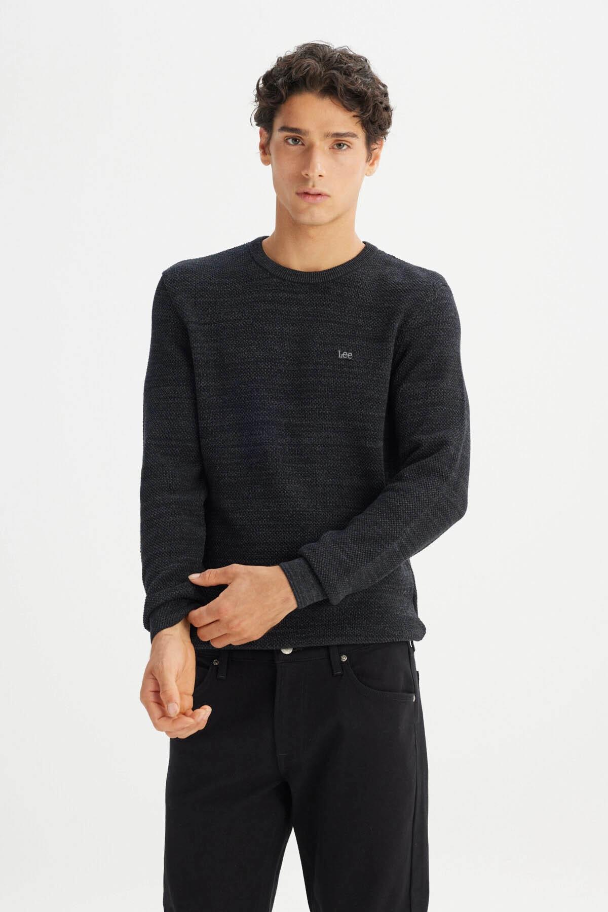 Lee Regular Fit Antrasit Erkek Örgü Kazak- L2520364003 - Lee - L2520364003-1