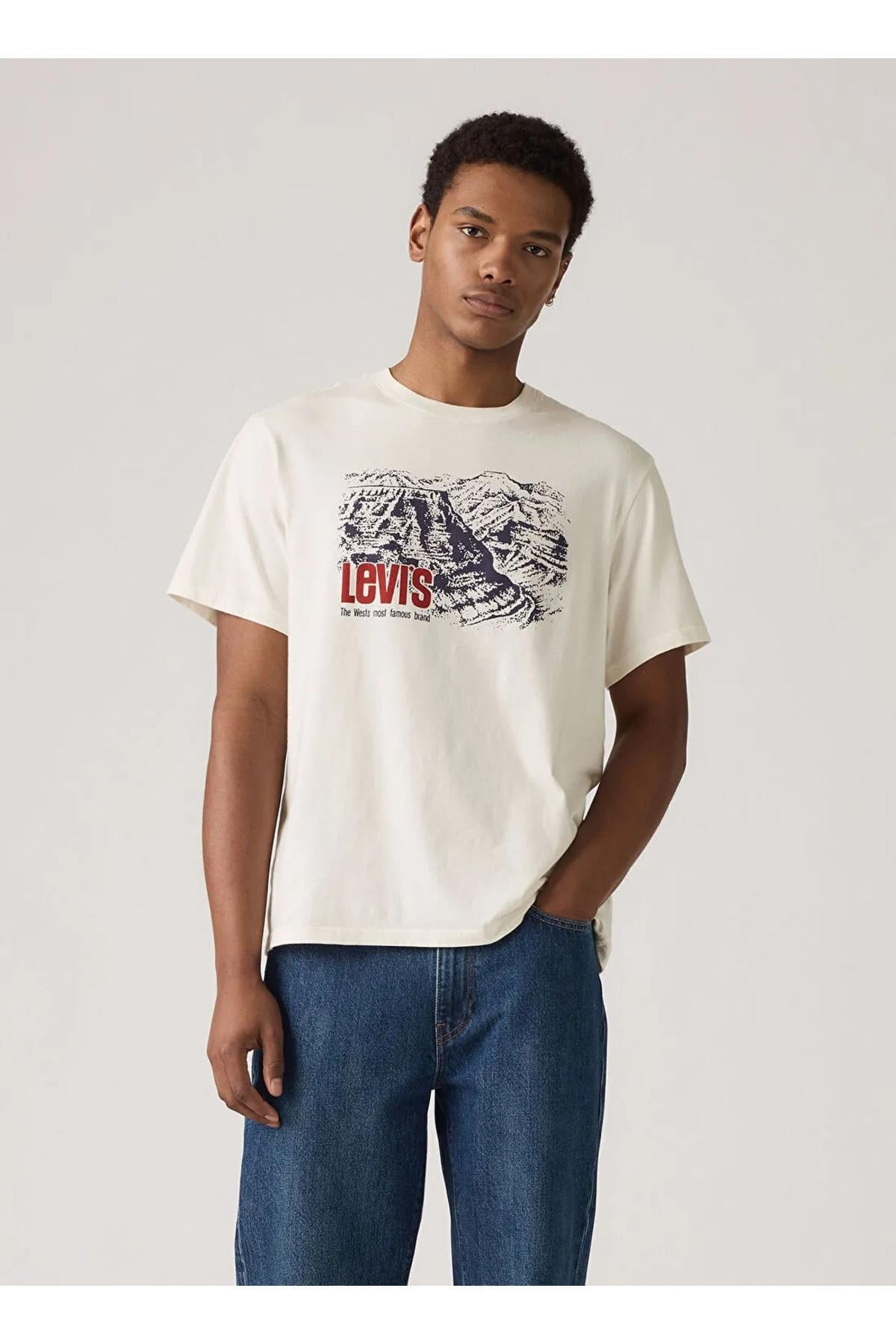 Levis Beyaz Erkek Baskılı T-Shirt - A2082-0364 - Levi's - A2082-0364