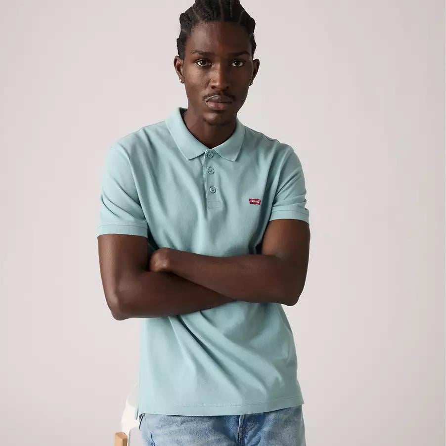 Levi's Erkek 100% Pamuk Standard Fit Polo Yaka Su Yeşili T-Shirt - 35883-0283 - Levi's - 35883-0283