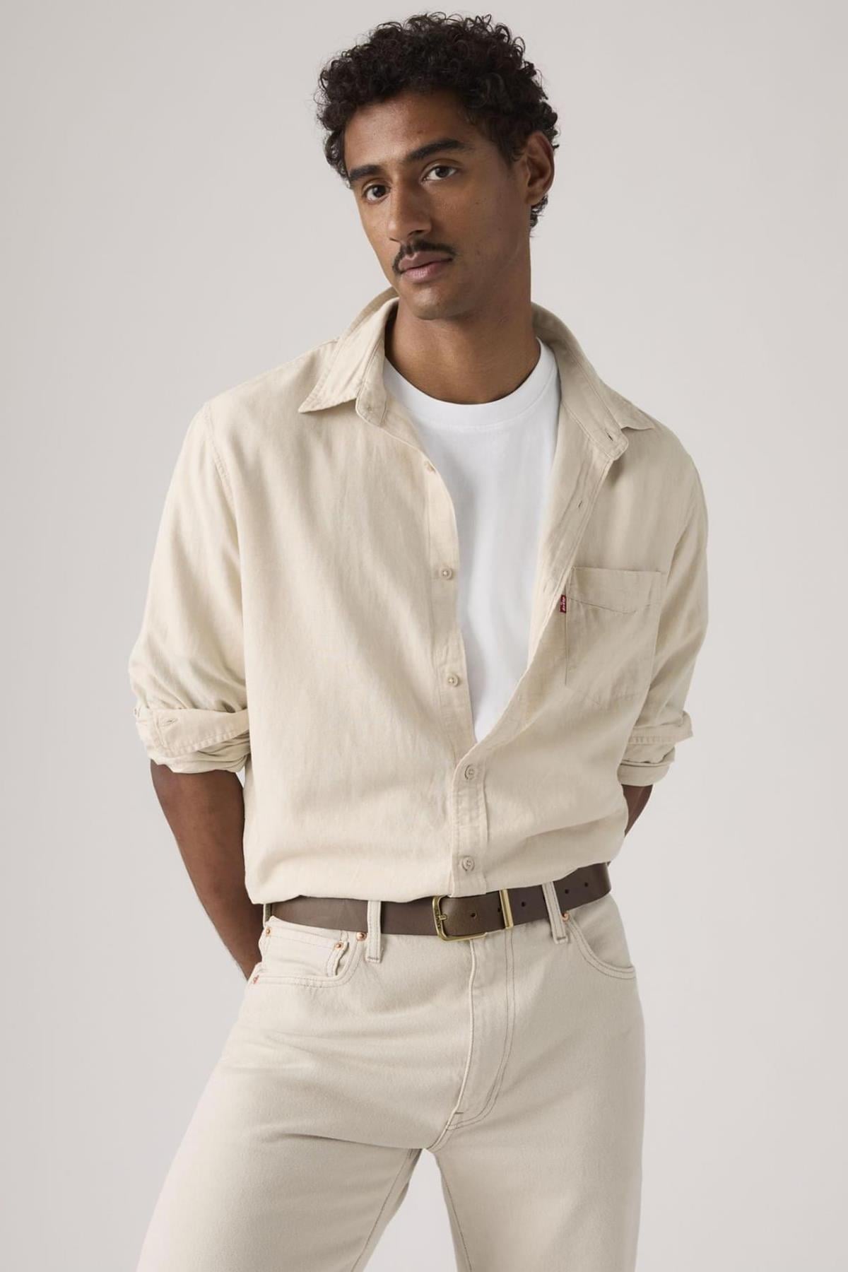 Levi's Erkek Bej Cepli Keten Gömlek - 85746-0197 - Levi's - 85746-0197