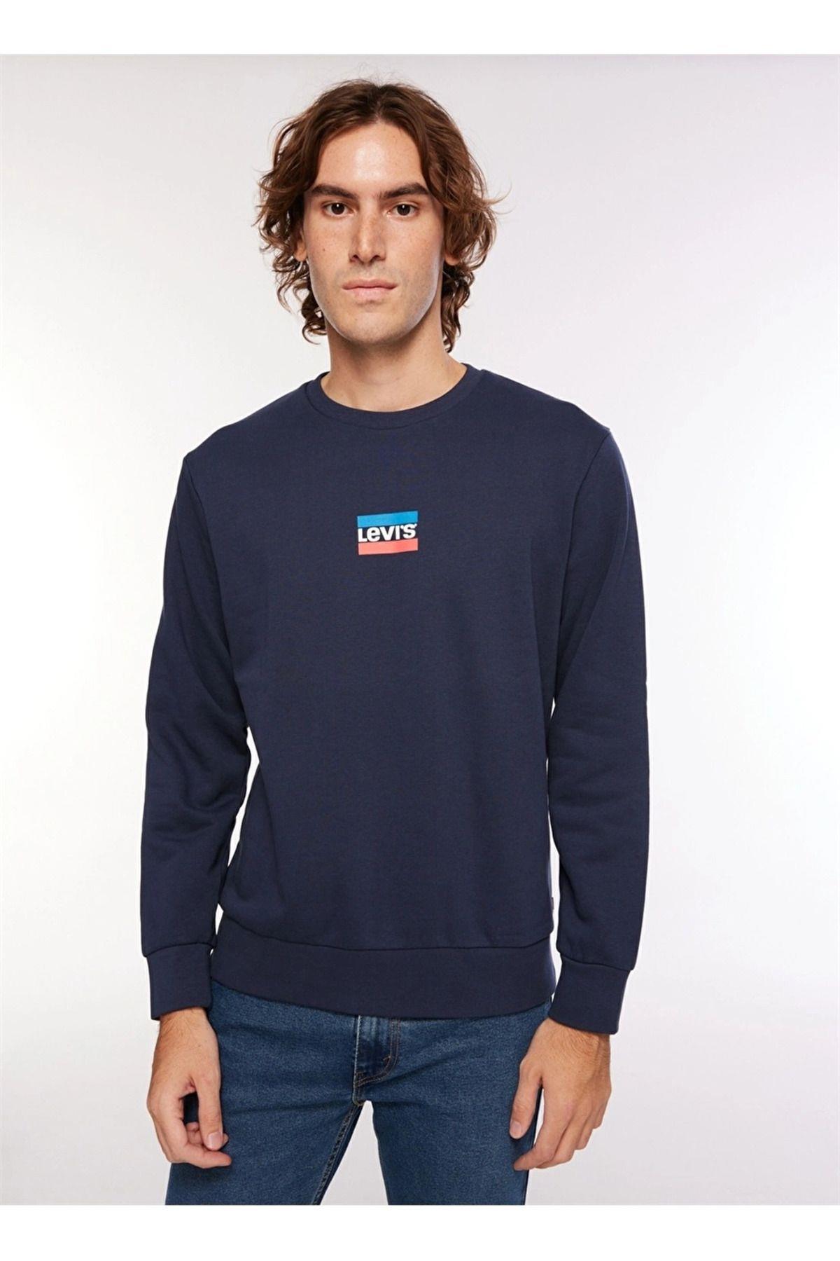 Levi's Erkek Bisiklet Yaka Mavi Sweatshırt - A2824-0006 - Levi's - A2824-0006