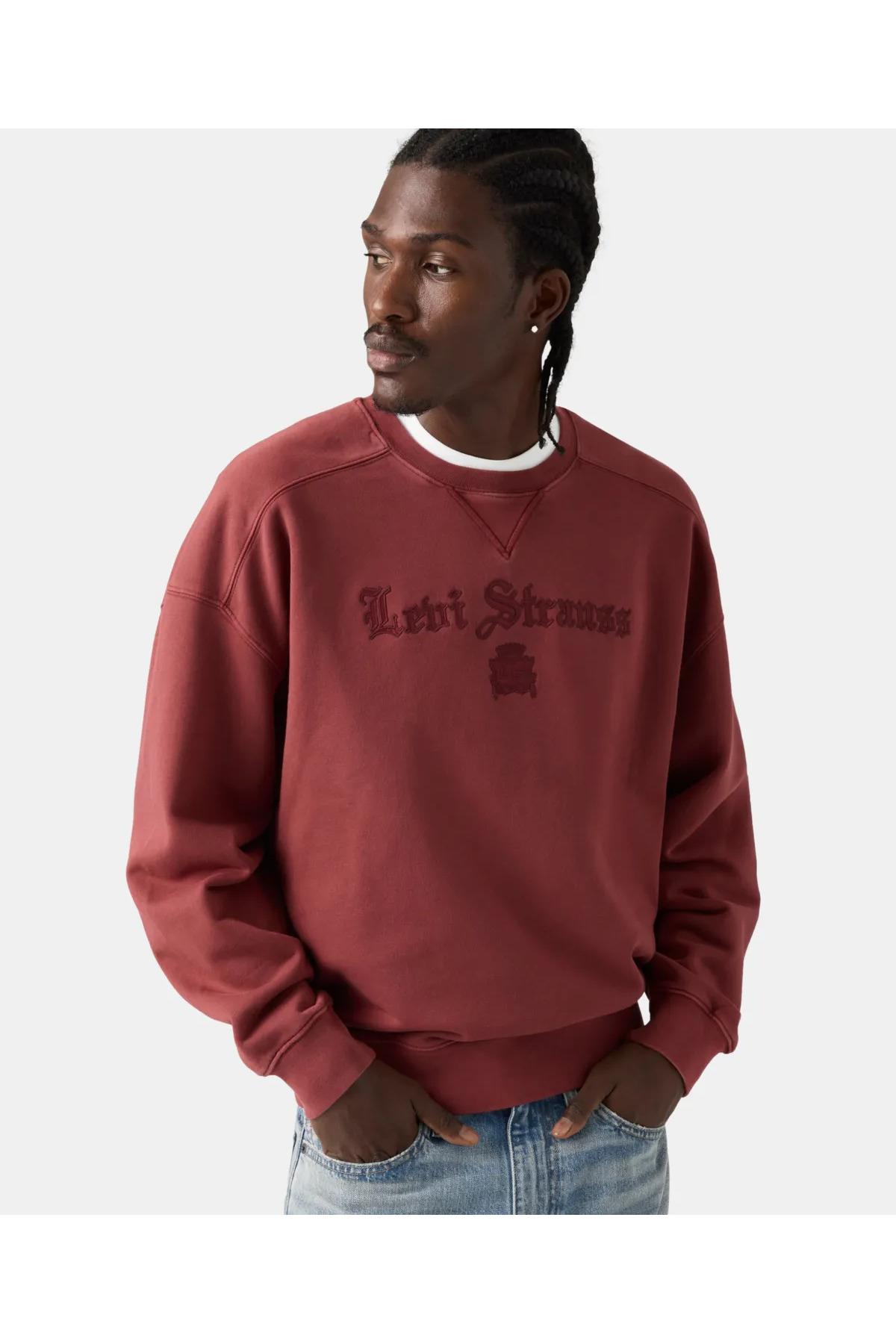 Levi's Erkek Grafik Desenli Bisiklet Yaka Bordo Sweatshirt - 005PK-0002 - Levi's - 005PK-0002