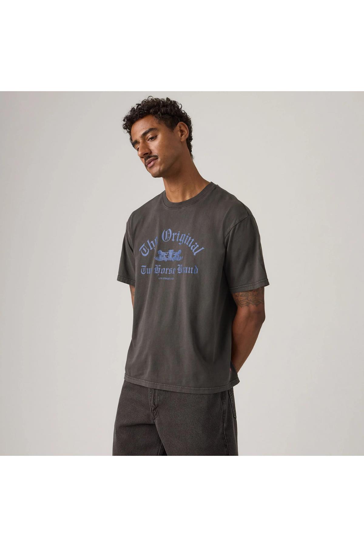 Levi's Erkek Grafik Desenli Bol Kesim Gri Tişört - 004H0-0017 - Levi's - 004H0-0017