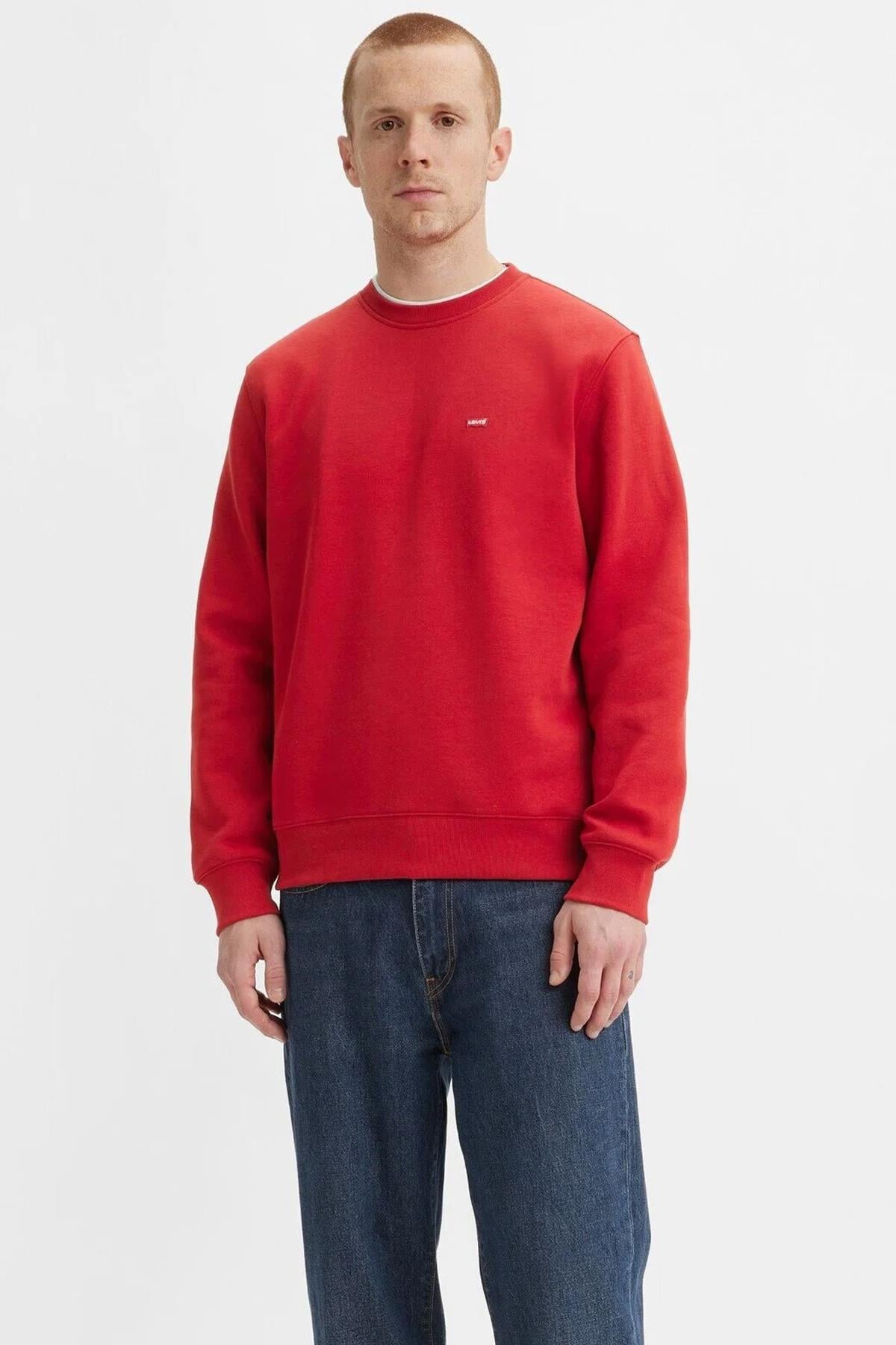 Levi's Erkek Kırmızı Yuvarlak Yaka Sweatshirt - 34257-0032 - Levi's - 34257-0032
