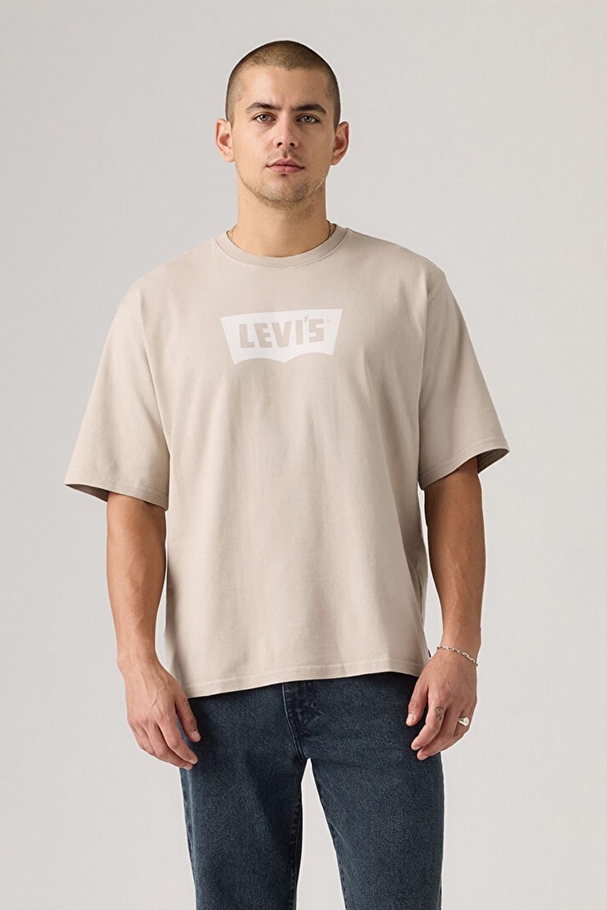 Levi's Erkek Loose Fit Bisiklet Yaka Bej T-Shirt - 001TR-0002 - Levi's - 001TR-0002