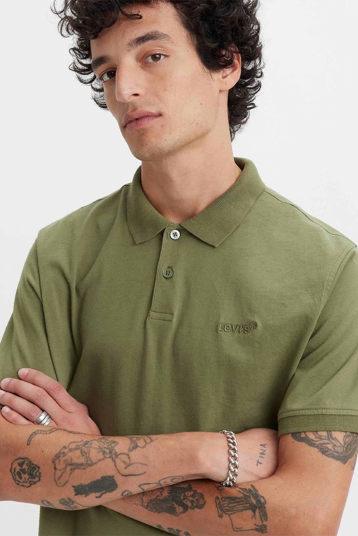 Levi's Erkek Polo Yaka Yeşil T-shirt - A6735-0003 - Levi's - A6735-0003
