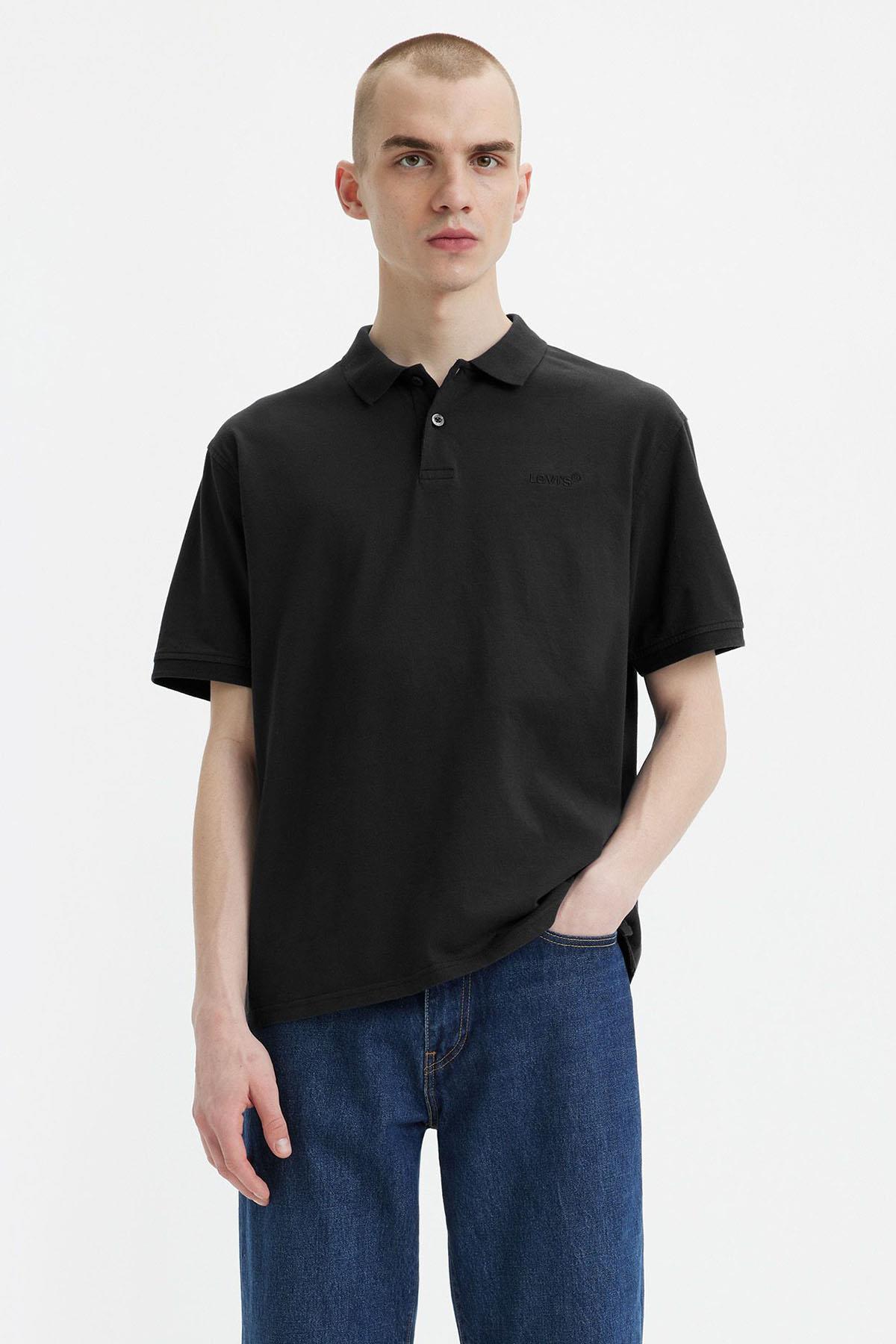 Levi's Erkek Rahat Polo Yaka Siyah T-shirt - A6735-0011 - Levi's - A6735-0011