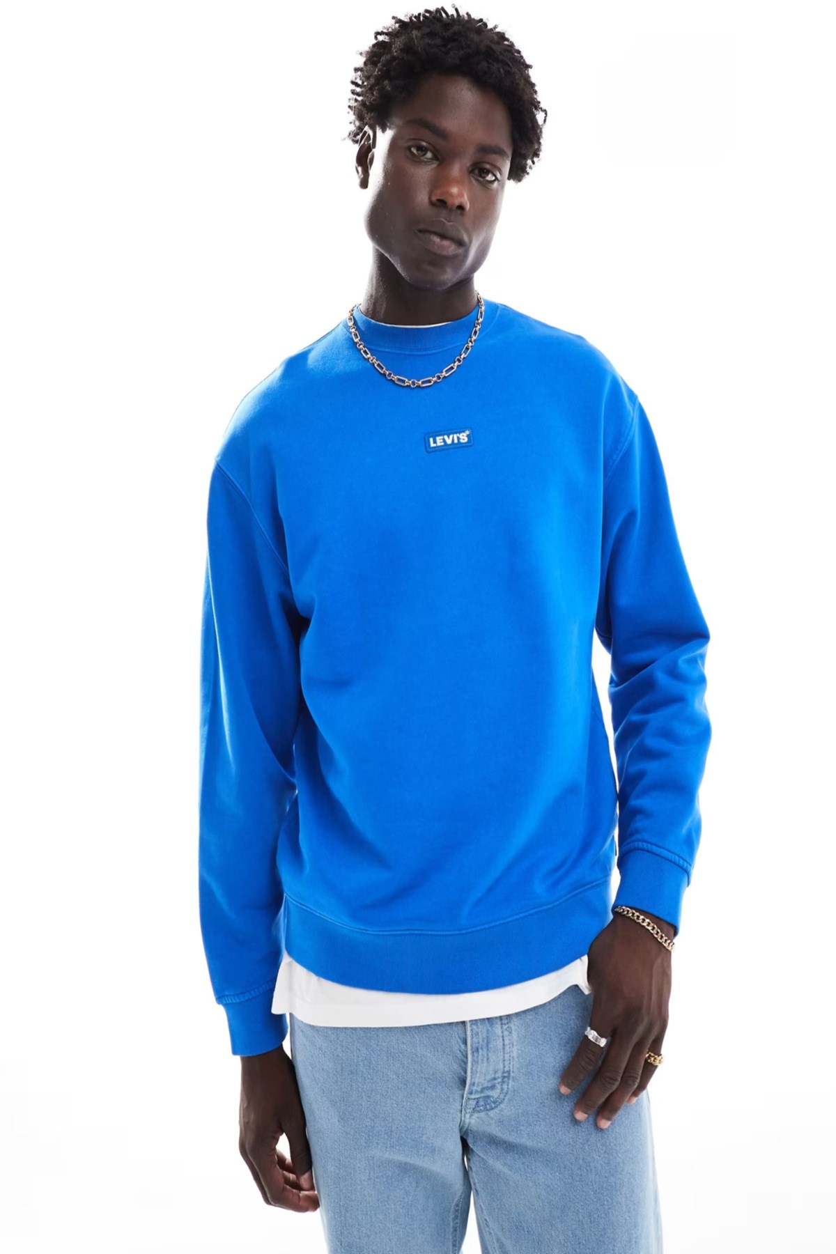 Levi's Erkek Relaxed Bisiklet Yaka Mavi Sweatshirt-A4230-0021 - Levi's - A4230-0021
