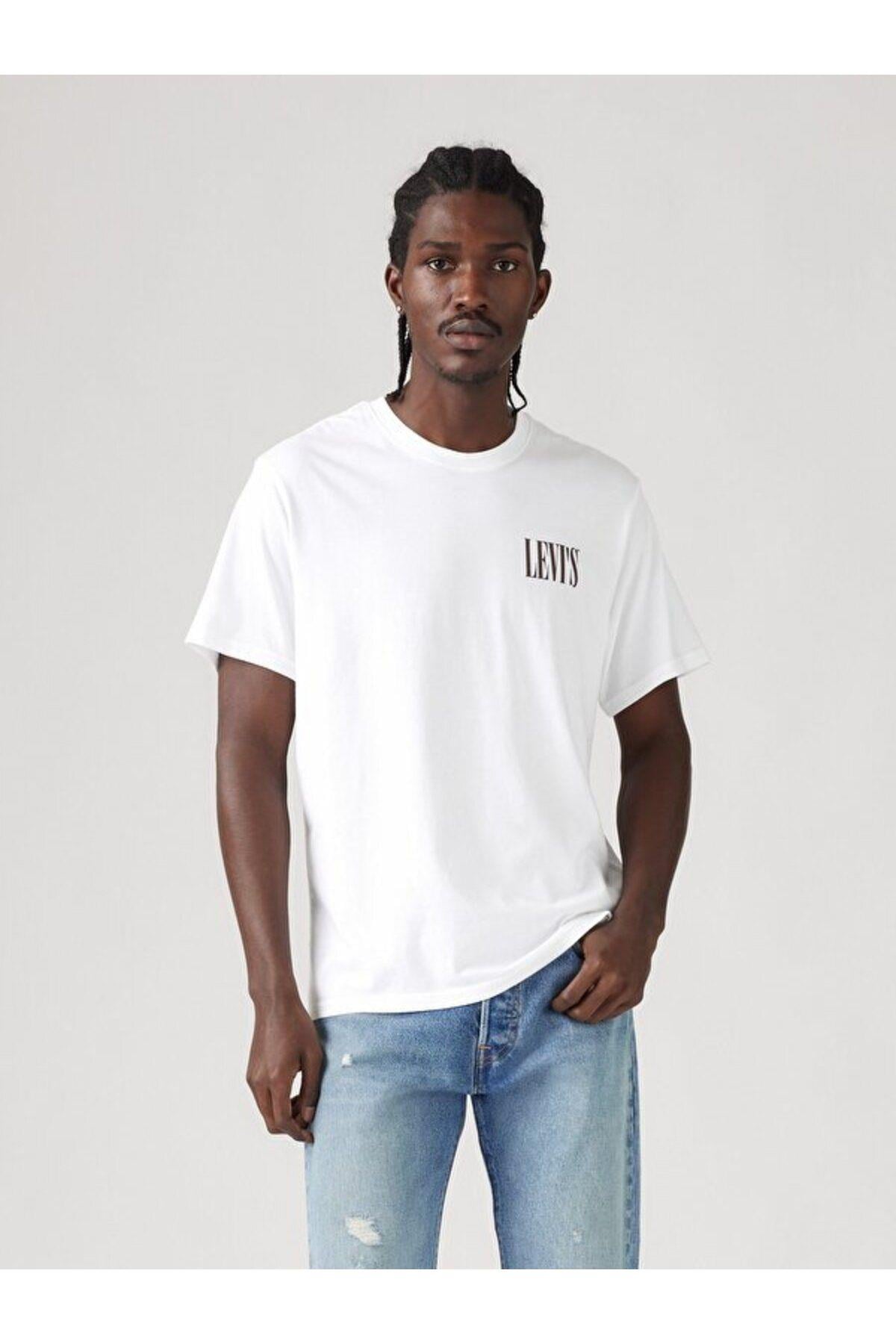 Levi's Erkek Relaxed Fit Yuvarlak Yaka Beyaz T-Shirt - A2082-0262 - Levi's - A2082-0262