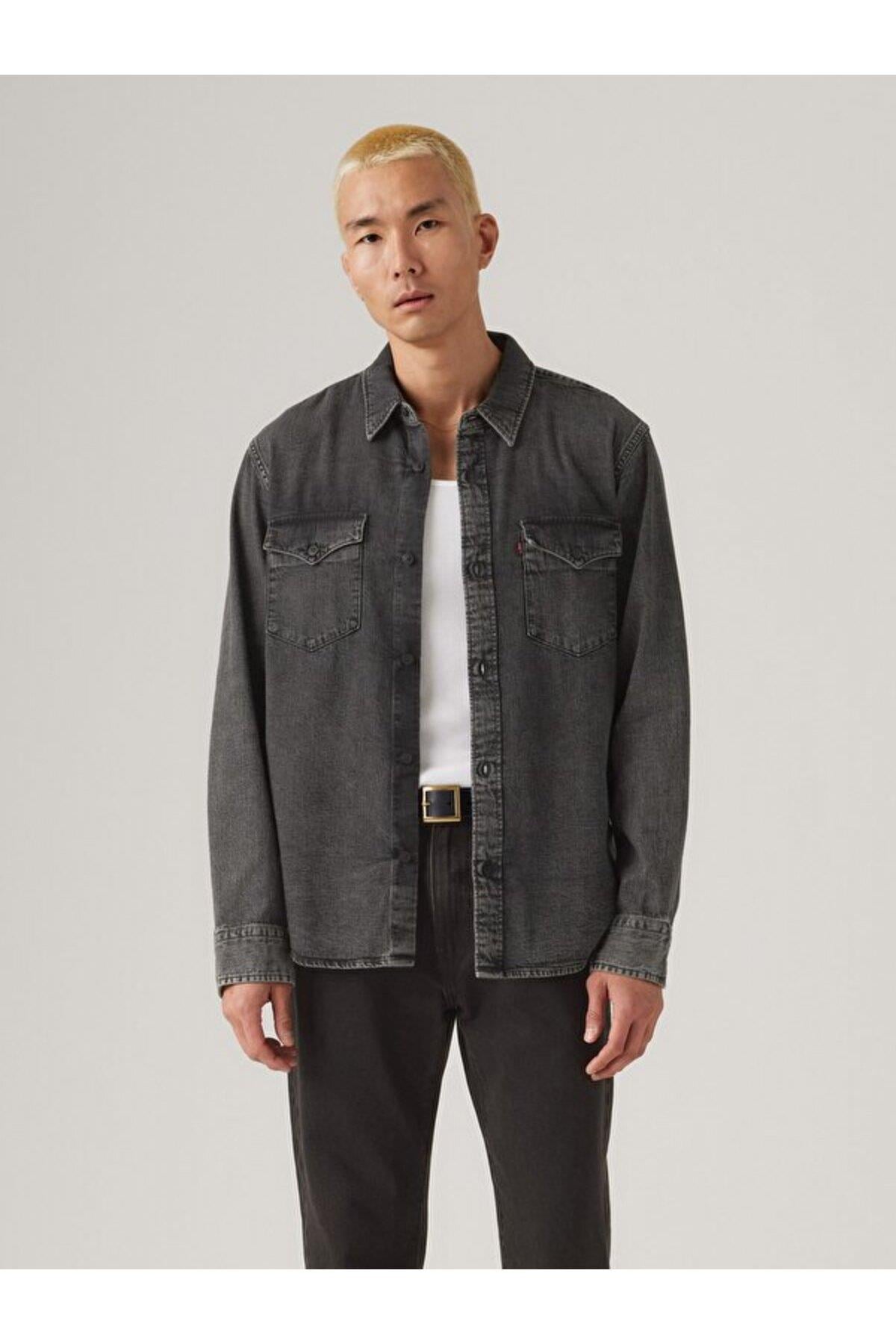 Levi's Erkek Relaxed Western Siyah Kot Gömlek - A1919-0062 - Levi's - A1919-0062