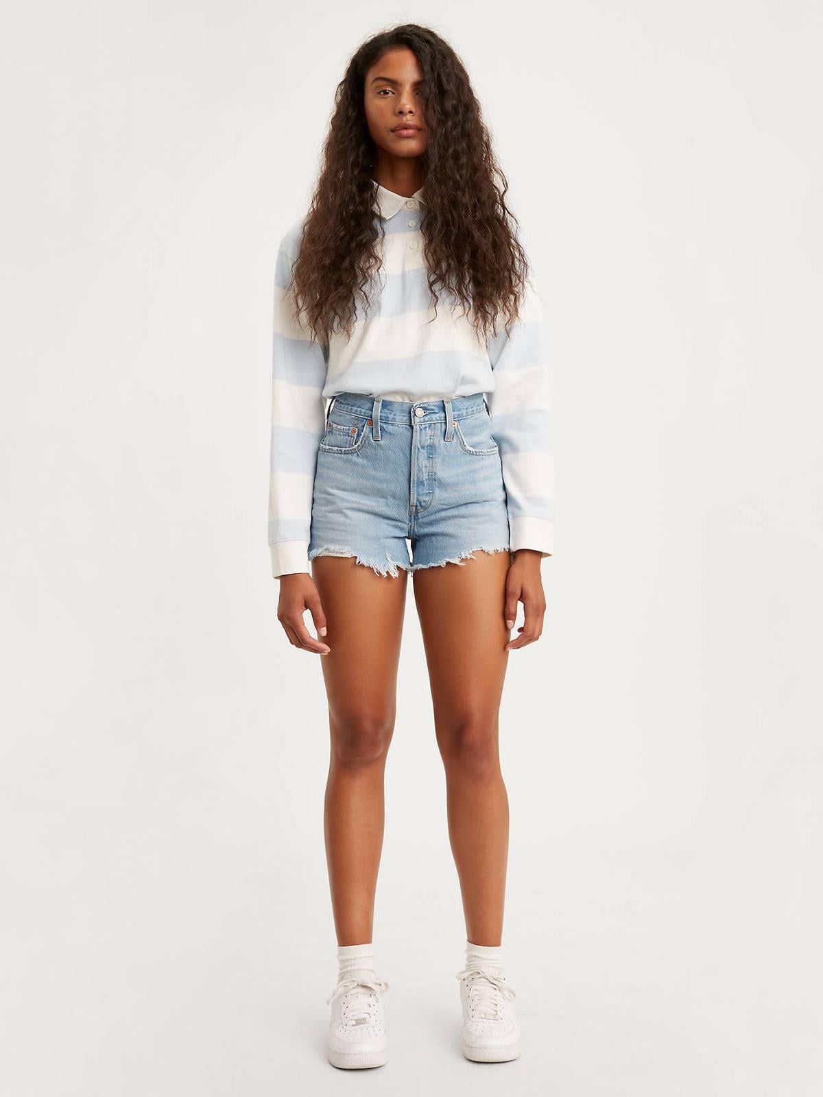 Levi's Kadın Yüksek Bel Kısa Yırtık Denim Kot Şort 56327 - Levi's - 56327-0086