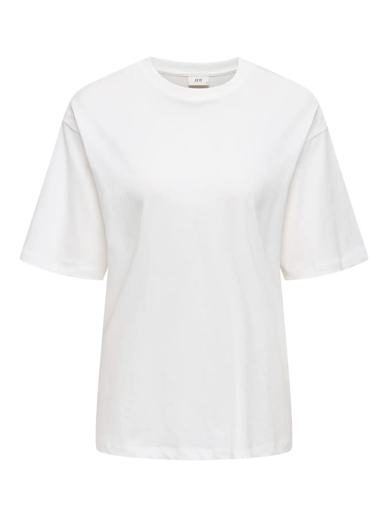 Only JDY Kadın Yuvarlak Yaka Beyaz T-Shirt - 15366305 - Only - 15366305