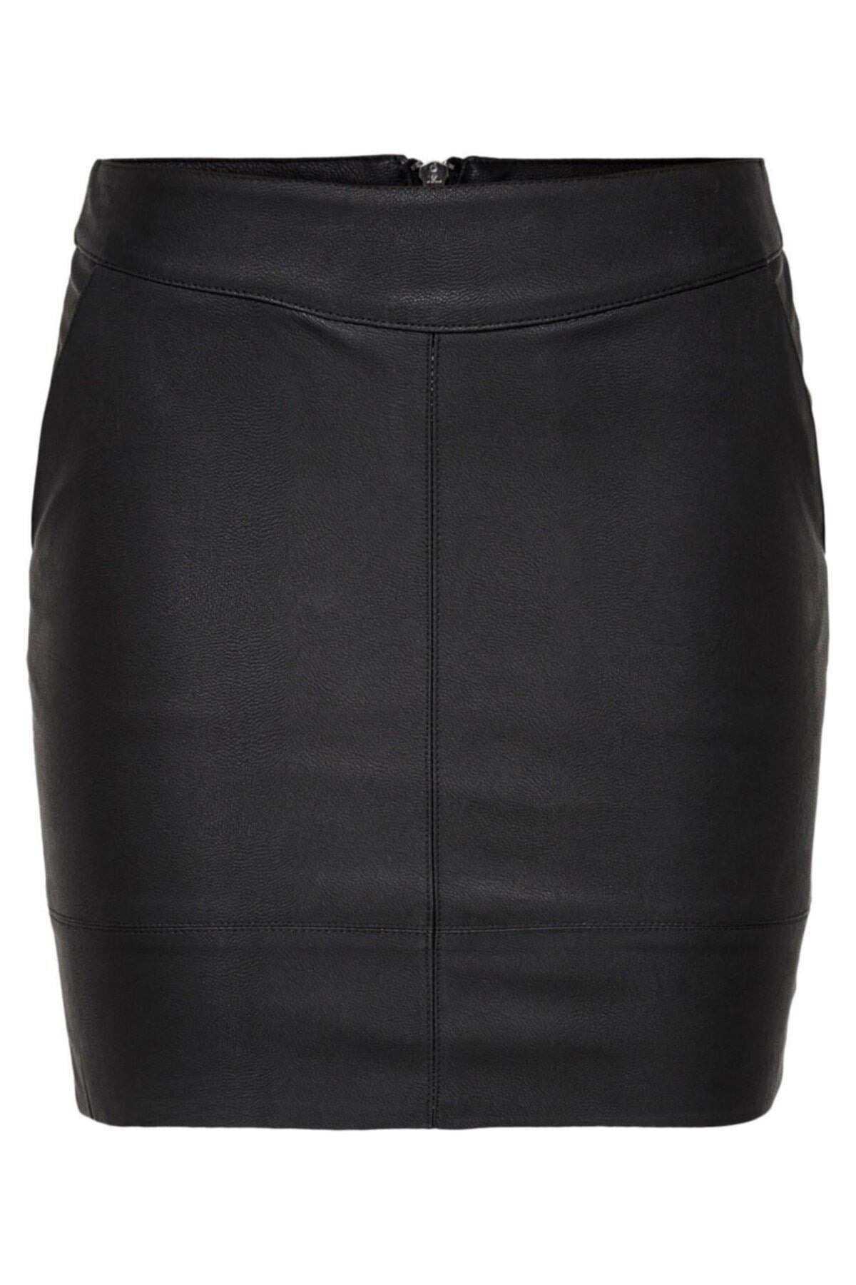 Only Kadın Fermuarlı Suni Deri Mini Etek - 15164809 - Only - 15164809