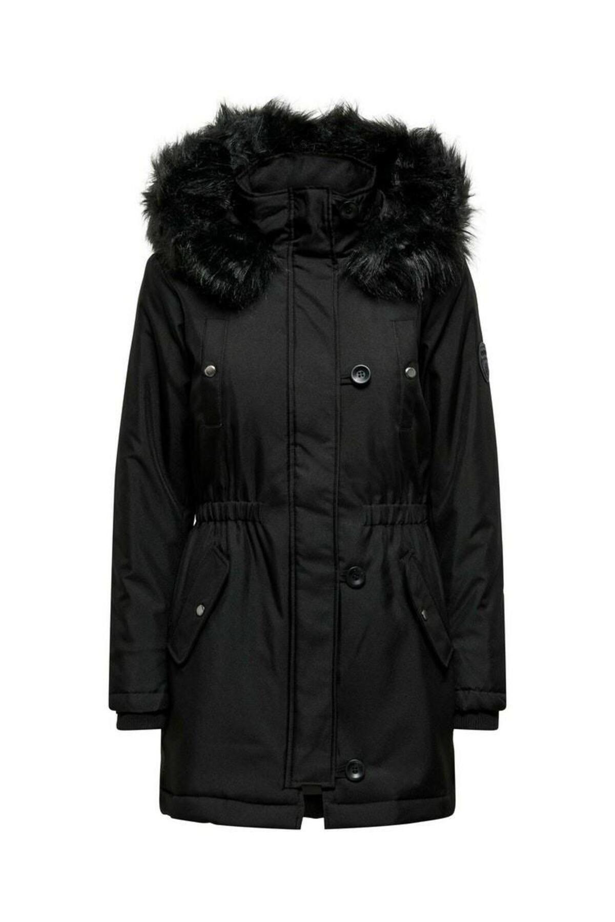 Only Kadın Kapüşonlu Parka Mont - 15304625 - Only - 15304625-Black