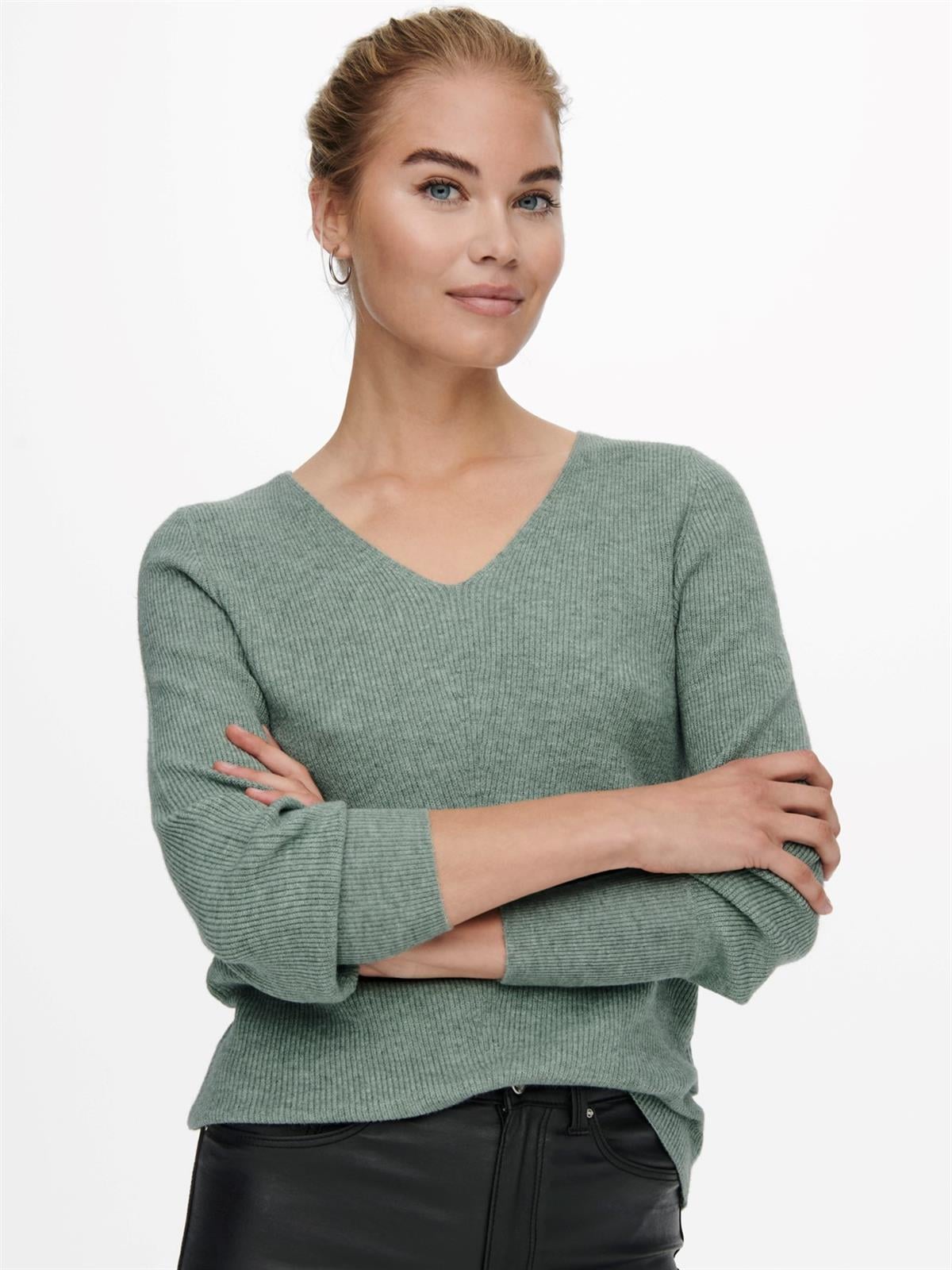 Only Kadın Kazak 15230147 ONLATIA V-NECK CUFF KNT - Only - 15230147