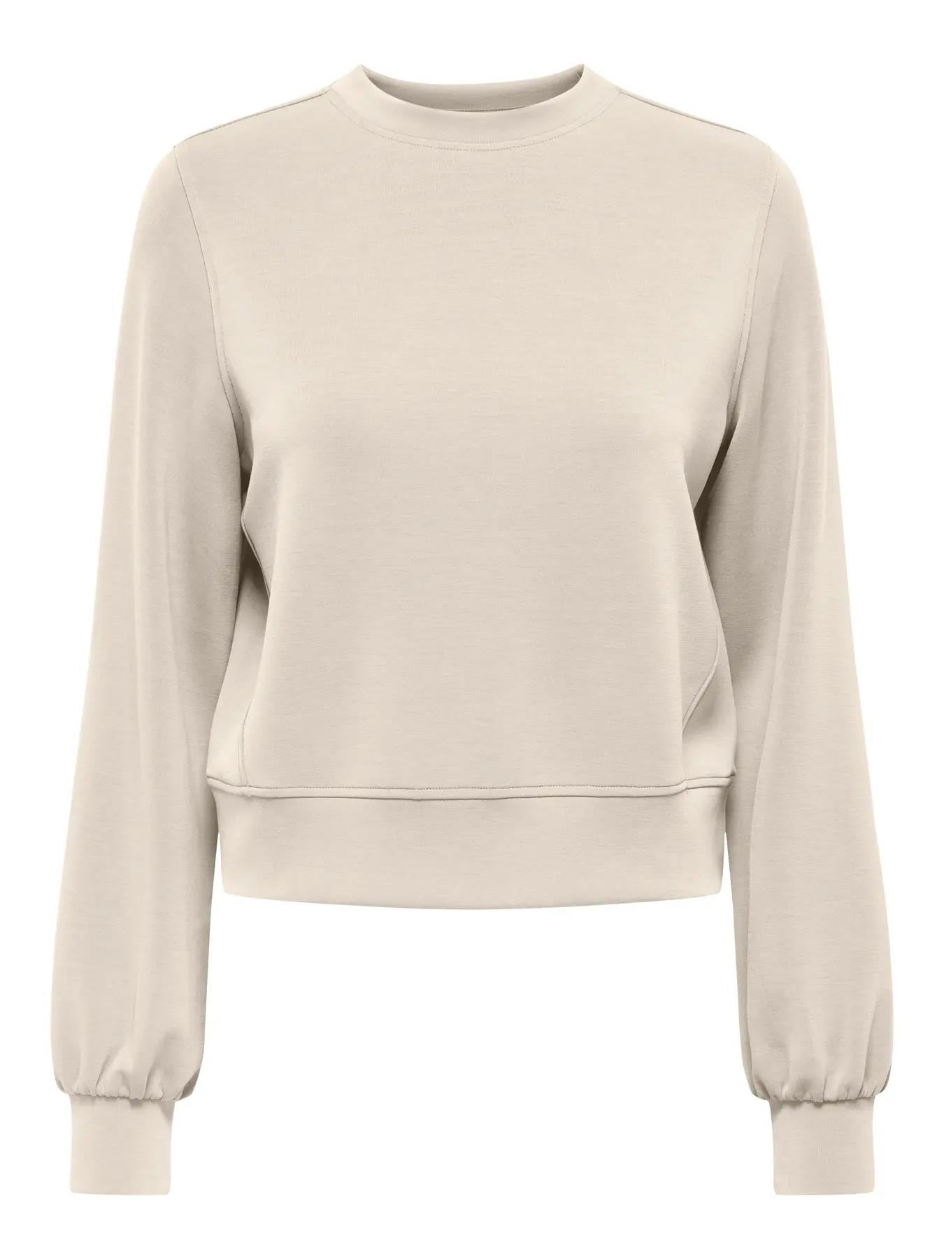 Only Kadın Yuvarlak Yaka Bej Sweatshirt - 15369155 - Only - 15369155-1