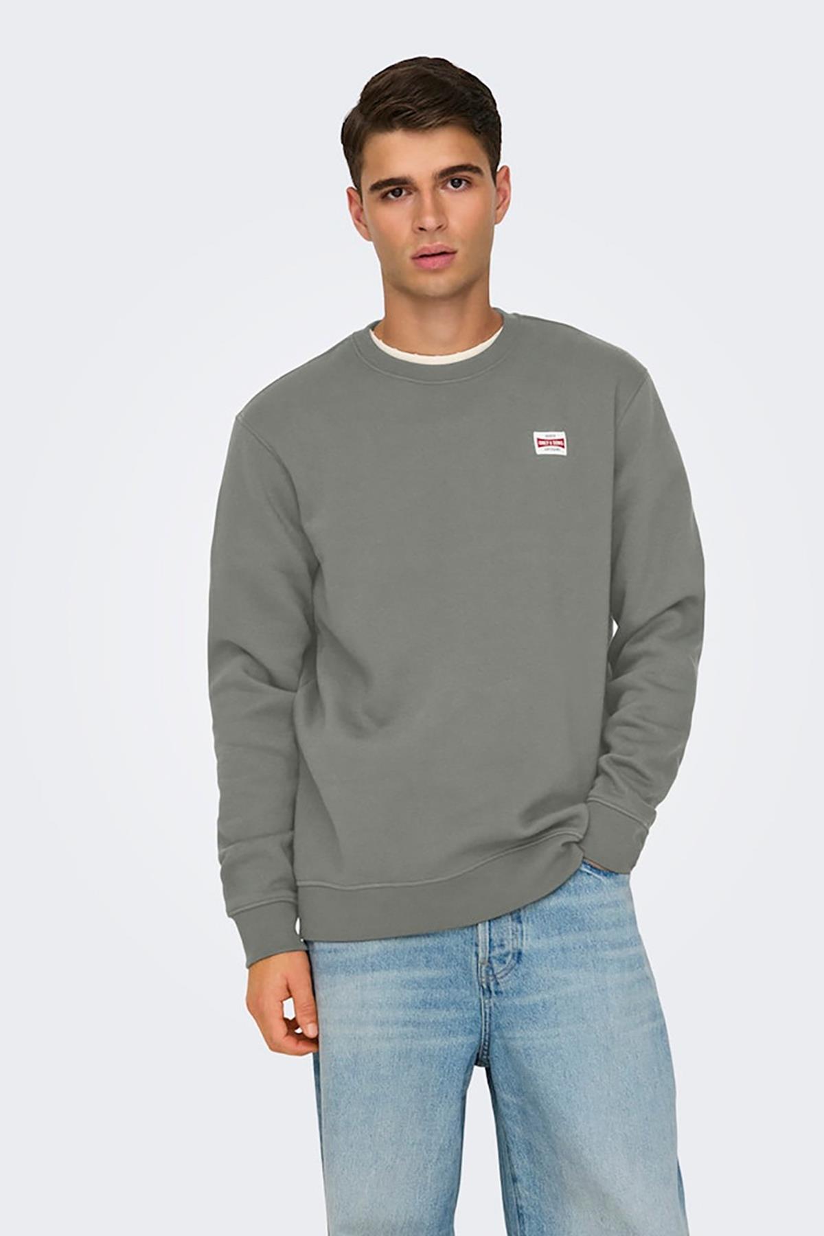 Only & Sons Dawson Erkek Yeşil Sweatshirt - 22033193 - Only & Sons - 22033193
