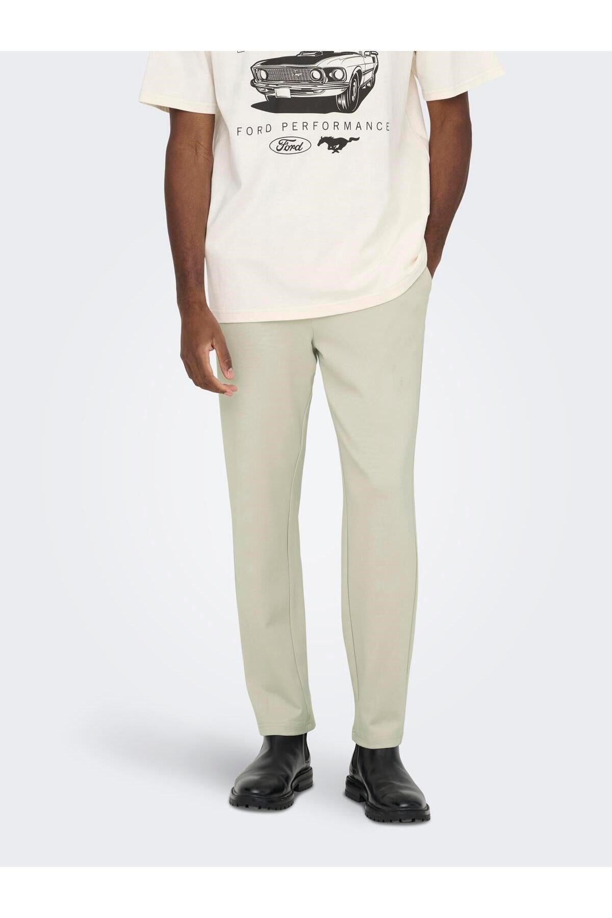 Only & Sons Erkek Chino Krem Pantolon - 22037907 - Only & Sons - 22037907-1
