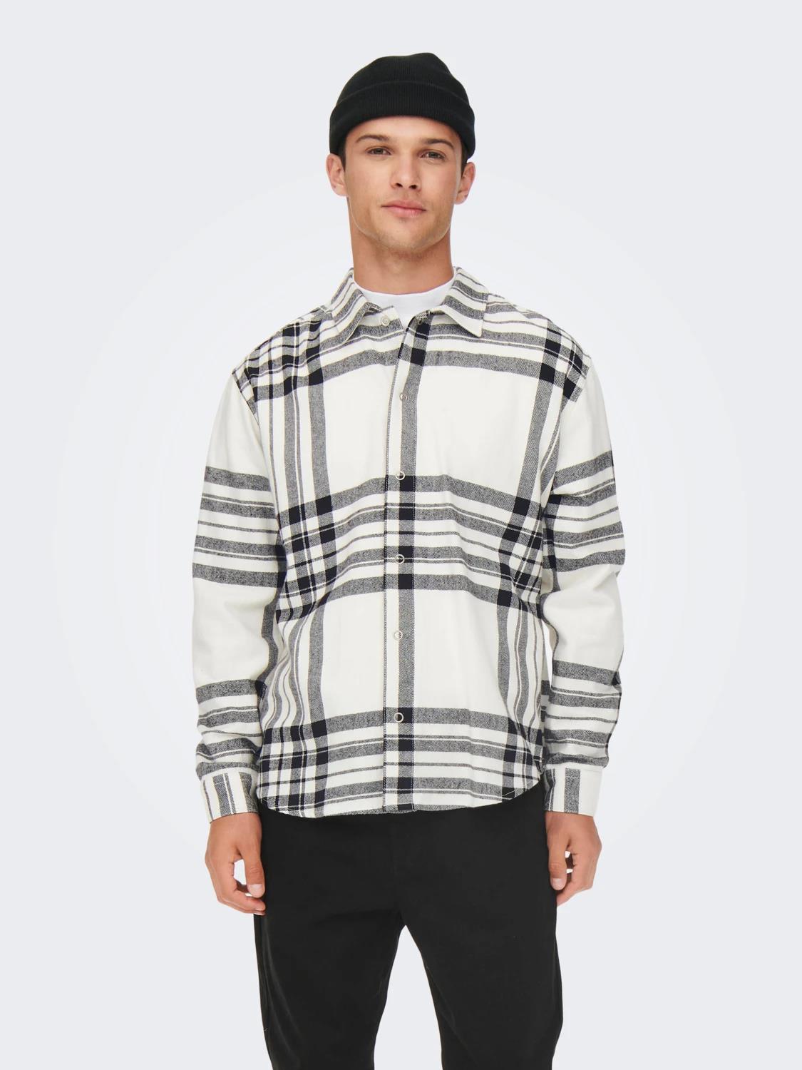 Only & Sons Erkek Ekoseli Rahat Kesim Gömlek - 22022991 - Only & Sons - 22022991