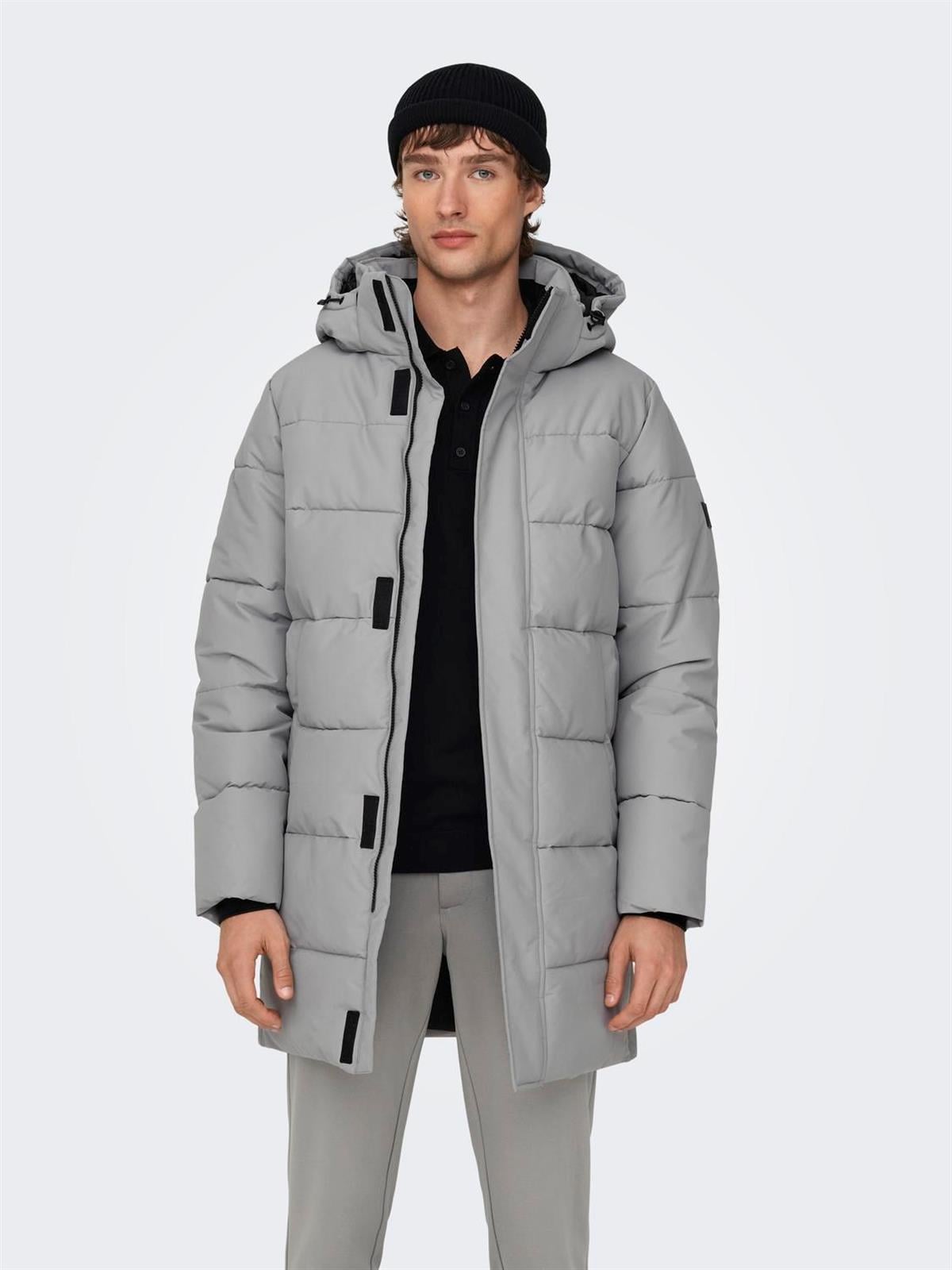 Only & Sons Erkek Uzun Kapitone Mont - 22020156 - Only & Sons - 22020156-O