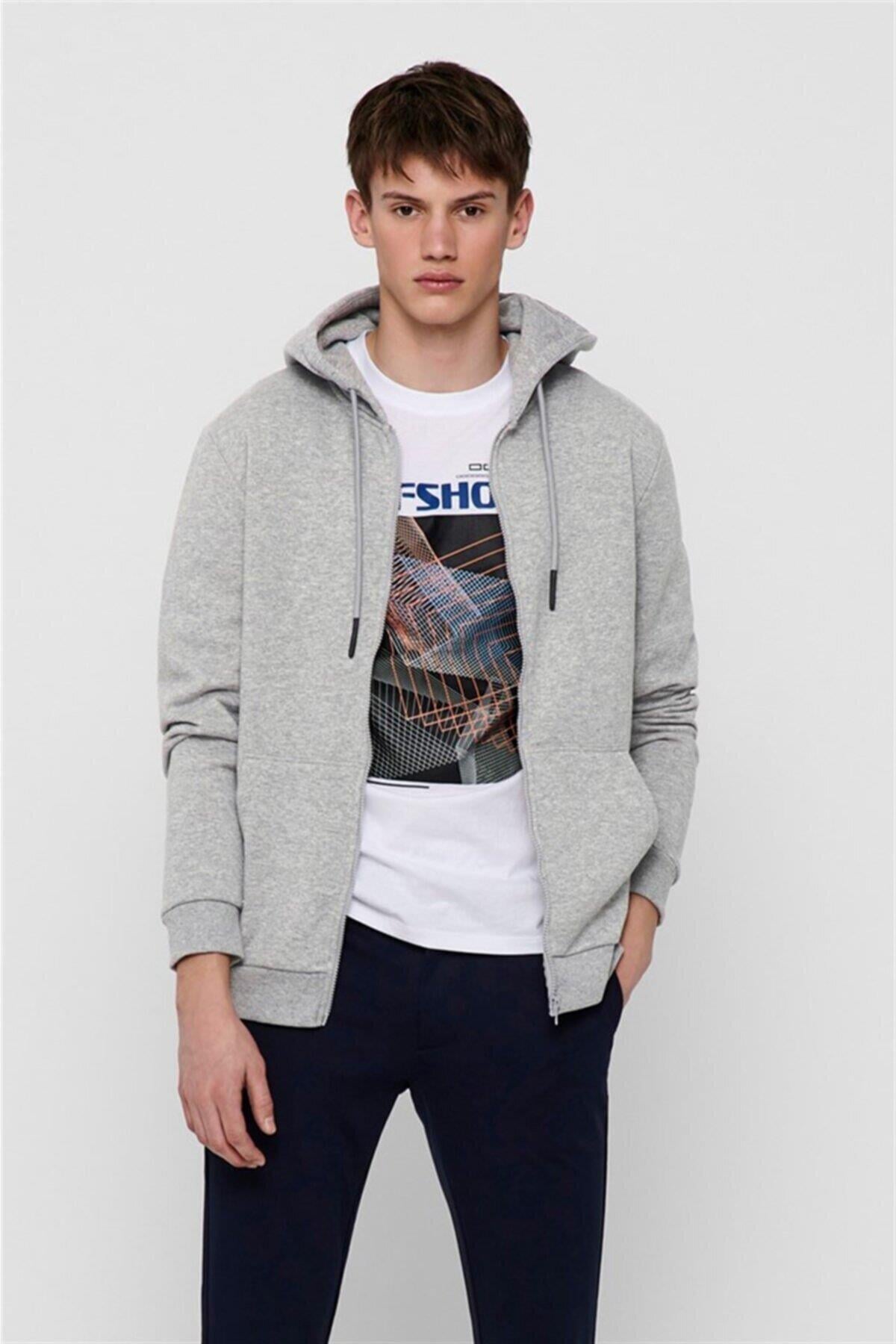 Only & Sons Onsceres Fermuarlı Hoodie Sweatshirt - 22018684 - Only & Sons - 165-22018684