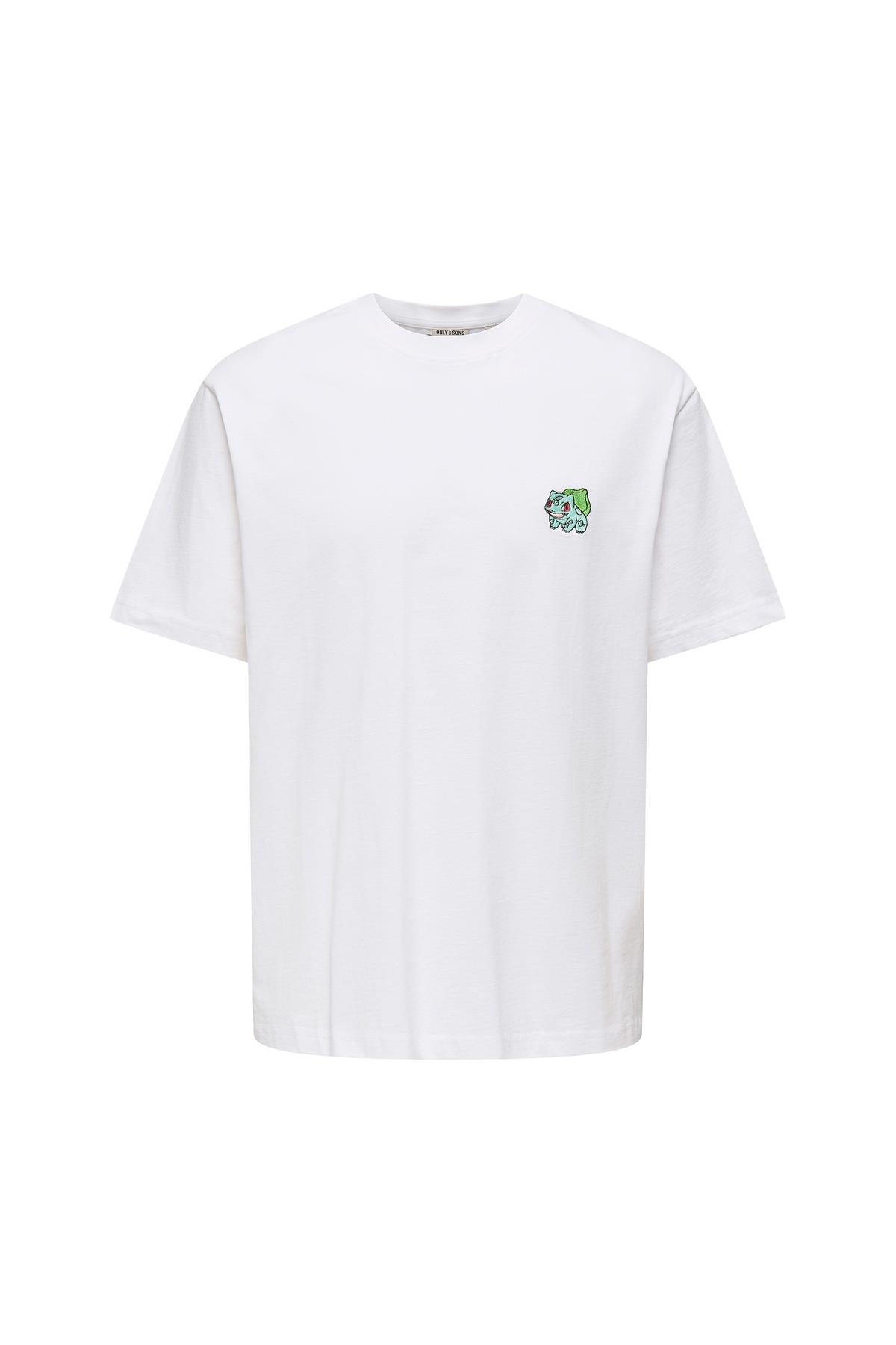 Pokemon Life Erkek Beyaz Tişört (22037659-BWG) - Only & Sons - 22037659-BWG