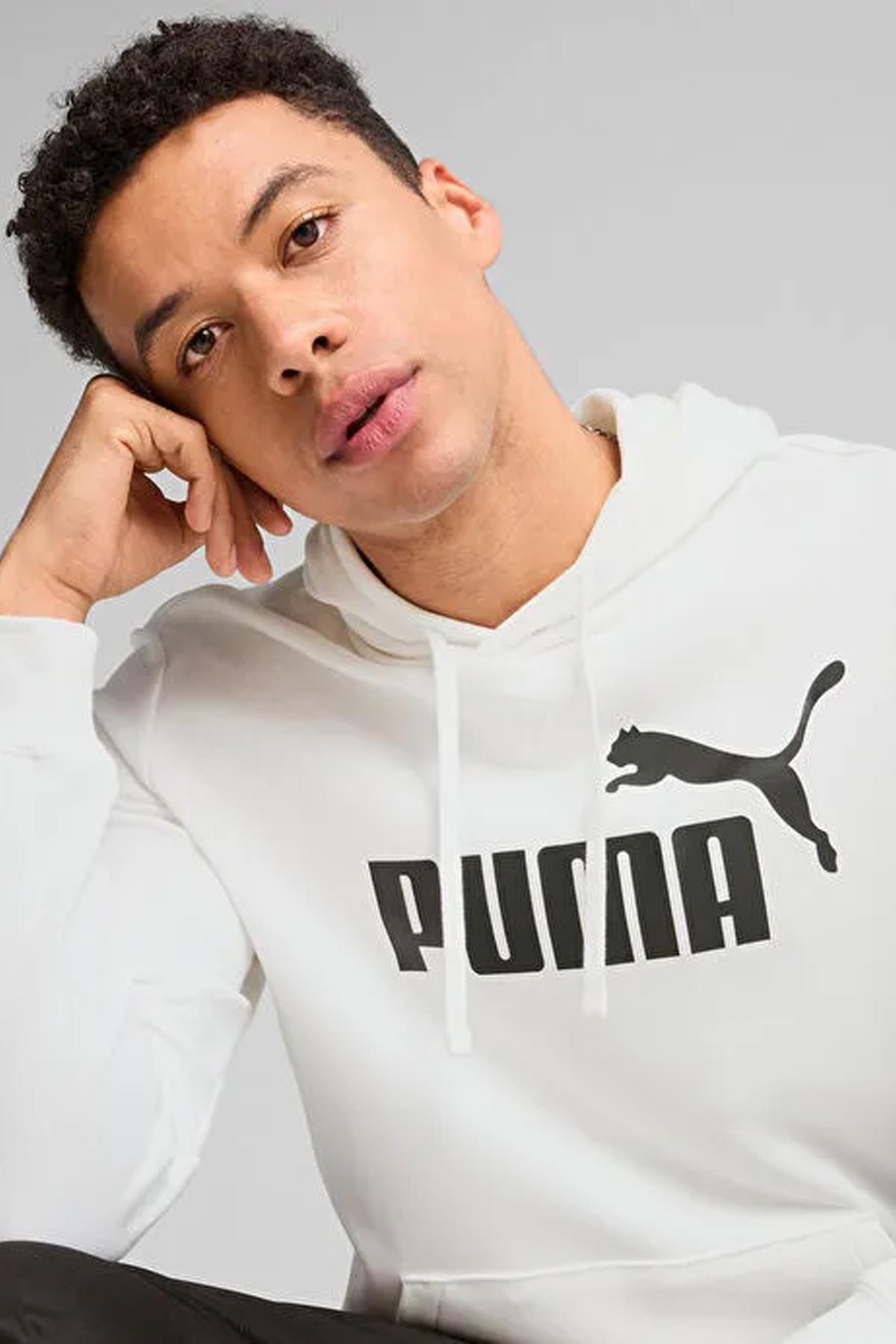 Puma Erkek Ess No.1 Logo Hoodie Beyaz Spor Sweatshirt - 68257216 - Puma - 68257216