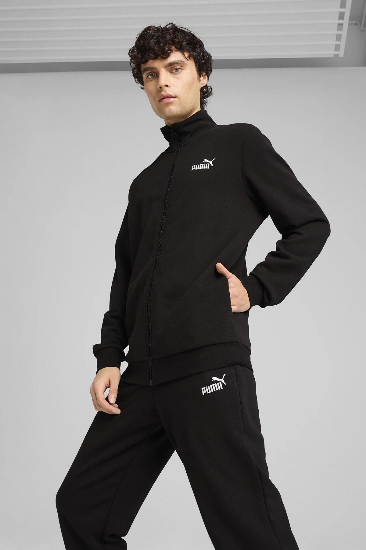 Puma Erkek Siyah Ess Sweat Suit Alt Üst Eşofman Takımı 68484801-Siyah - Puma - 68484801