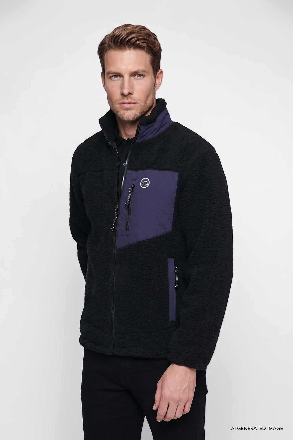 Wrangler Erkek Regular Fit Dik Yaka Tam Fermuarlı Cepli Sherpa Sweatshirt Polar-W2620003 - Wrangler - W2620003-S