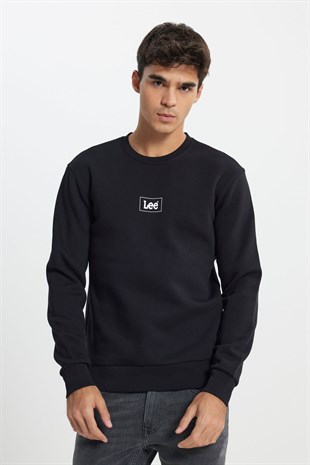 Lee Erkek Regular Fit Normal Kesim Bisiklet Yaka İçi Polarlı Siyah Sweatshir t- L212299 - Lee - L212299-2