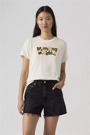 Levi's Kadın Premium Grafik Baskılı Favori Kısa Kollu Bej Tişört - 005GV-0019 - Levi's - 005GV-0019