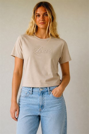 Levi's Kadın Tişört Vıntage tee relaxed fıt BEj - 008C0-0004 - Levi's - 008C0-0004
