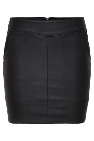Only Kadın Fermuarlı Suni Deri Mini Etek - 15164809 - Only - 15164809