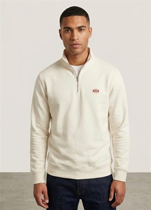 Only & Sons Erkek ONSDAWSON REG LS HALF SWEATSHİRT BEYAZ - 22039036  - Only & Sons - 22039036