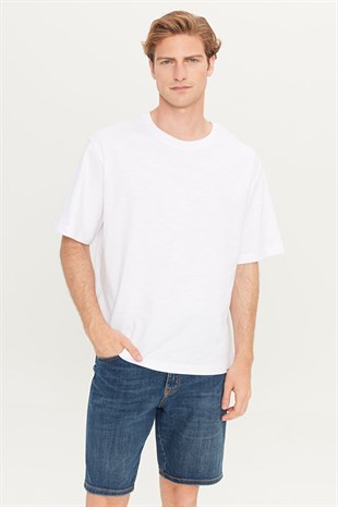 Wrangler Regular Fit Bisiklet Yaka Pamuklu Beyaz Tişört-W241556 - Wrangler - W241556-B
