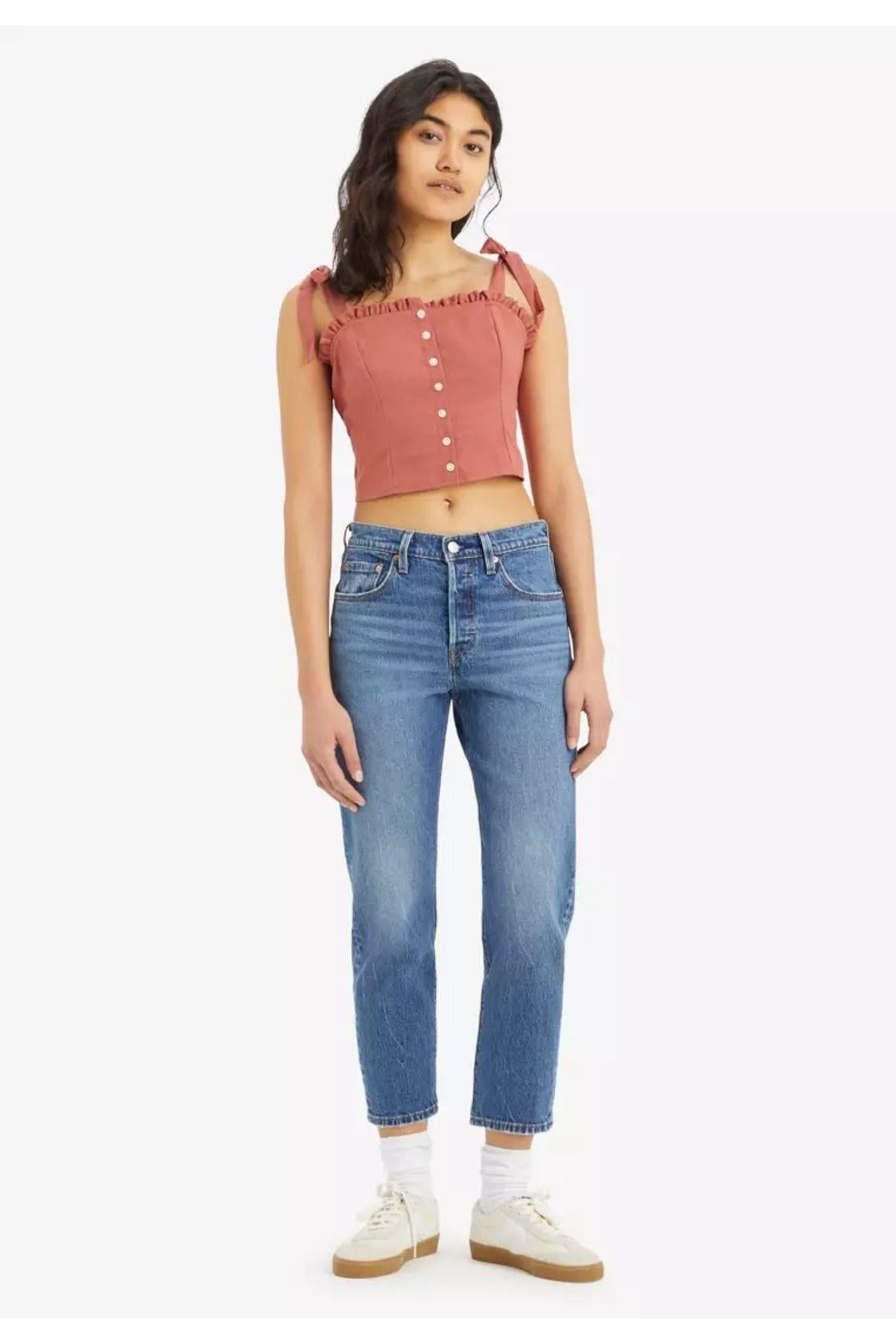 501 Kadın Pamuklu Regular Fit Cropped Jeans Kot Pantolon A7739-0015 - Levi's - A7739-0015