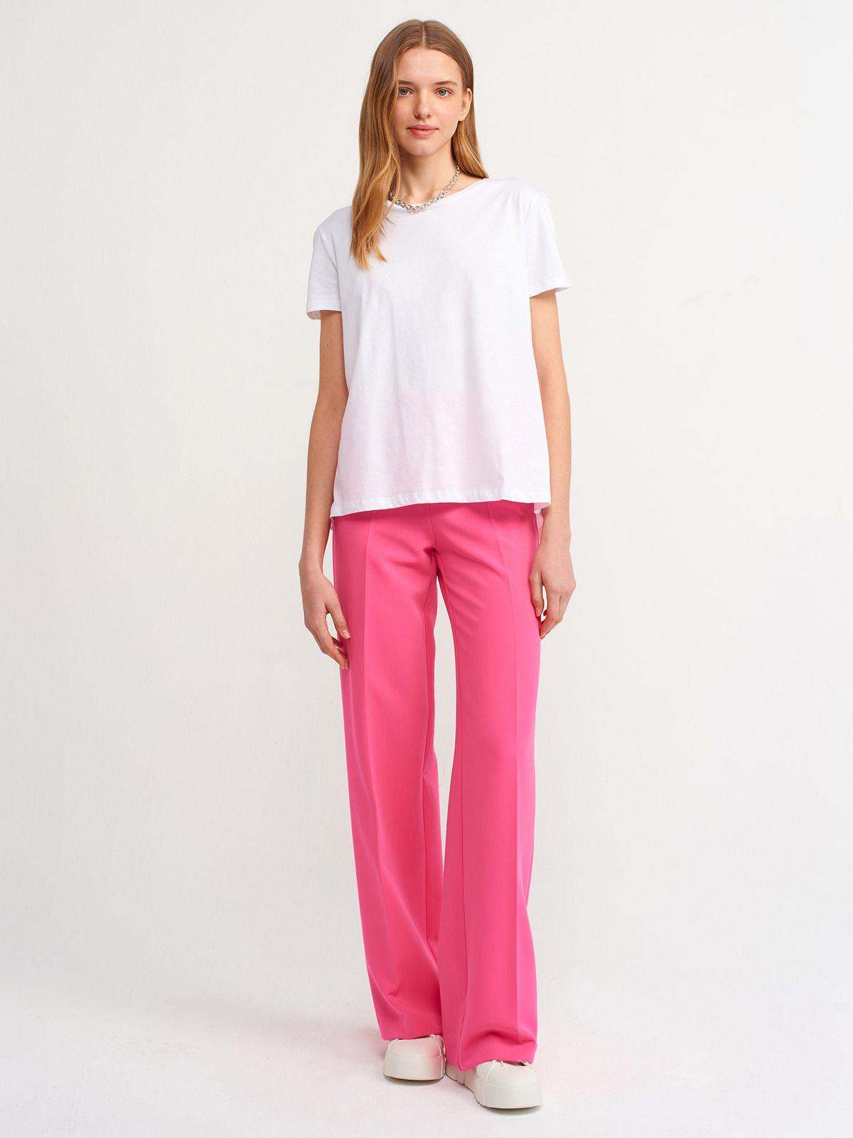 Dilvin Kadın Bisiklet Yaka Basic T-shirt - 3471 · 8