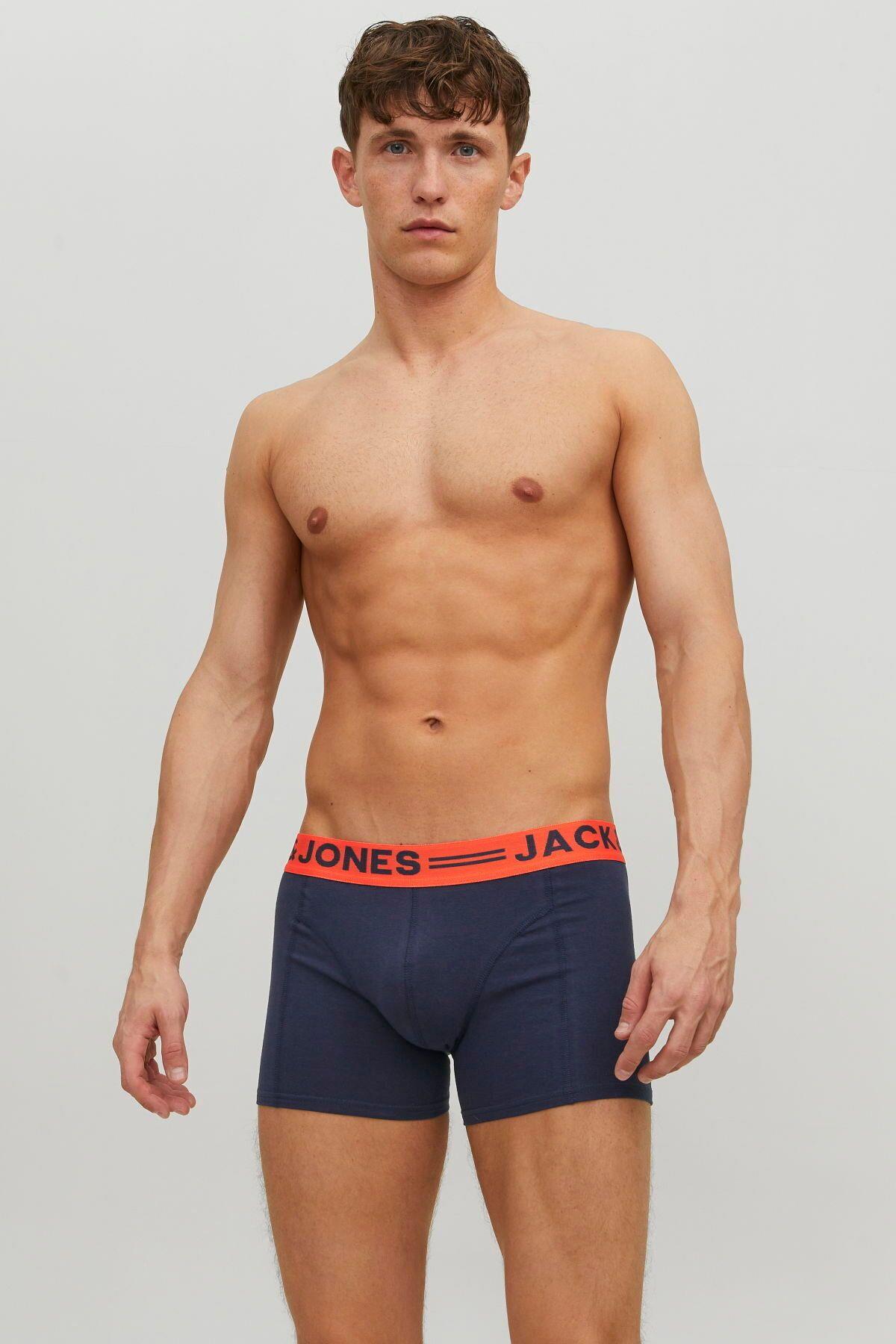Jack & Jones Erkek 3'lü Çok Renkli Boxer - 12113943 - Jack & Jones - 12113943