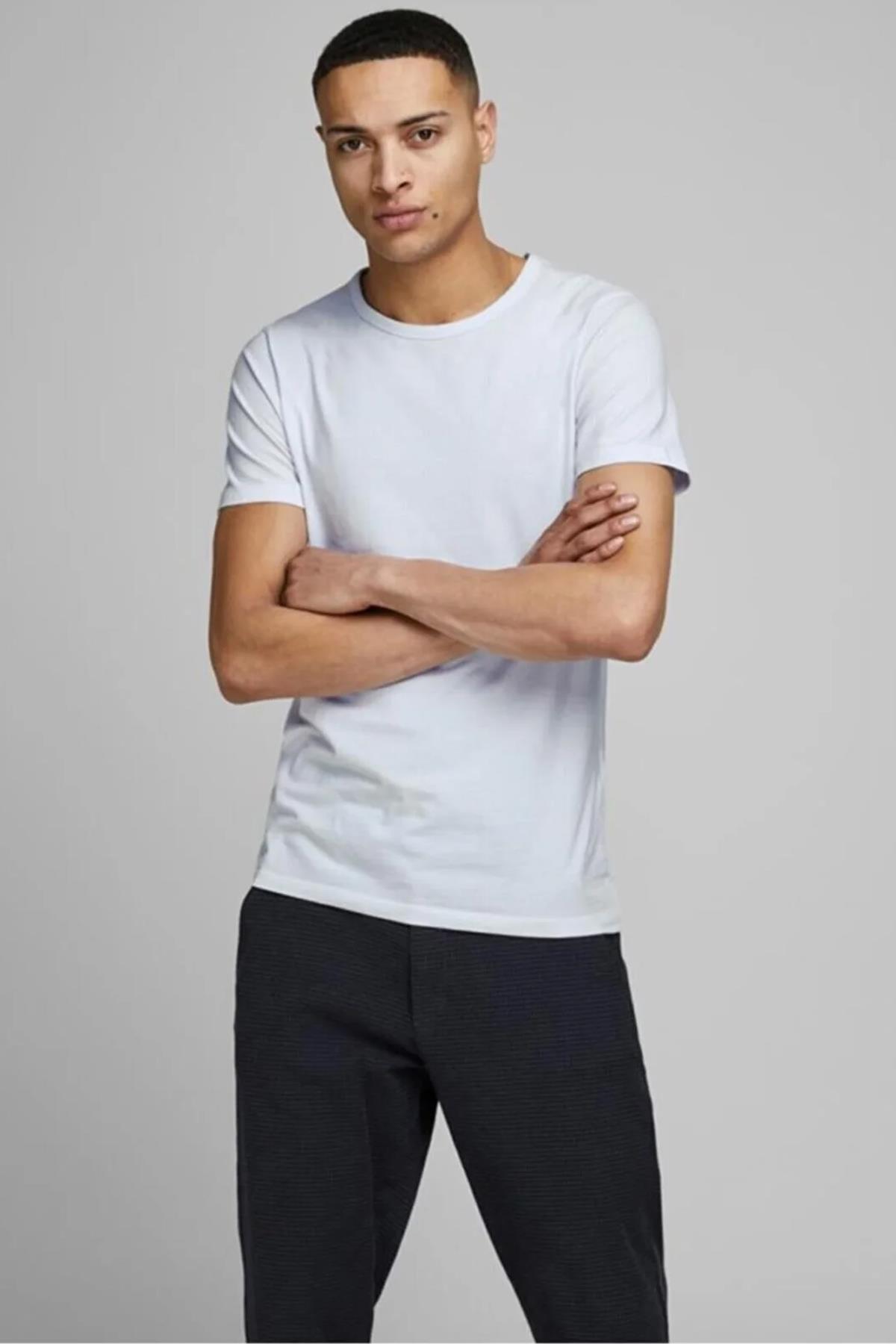 Jack & Jones Erkek Basic Pamuklu Bisiklet Yaka T-shirt - 12058529 - Jack & Jones - 12058529