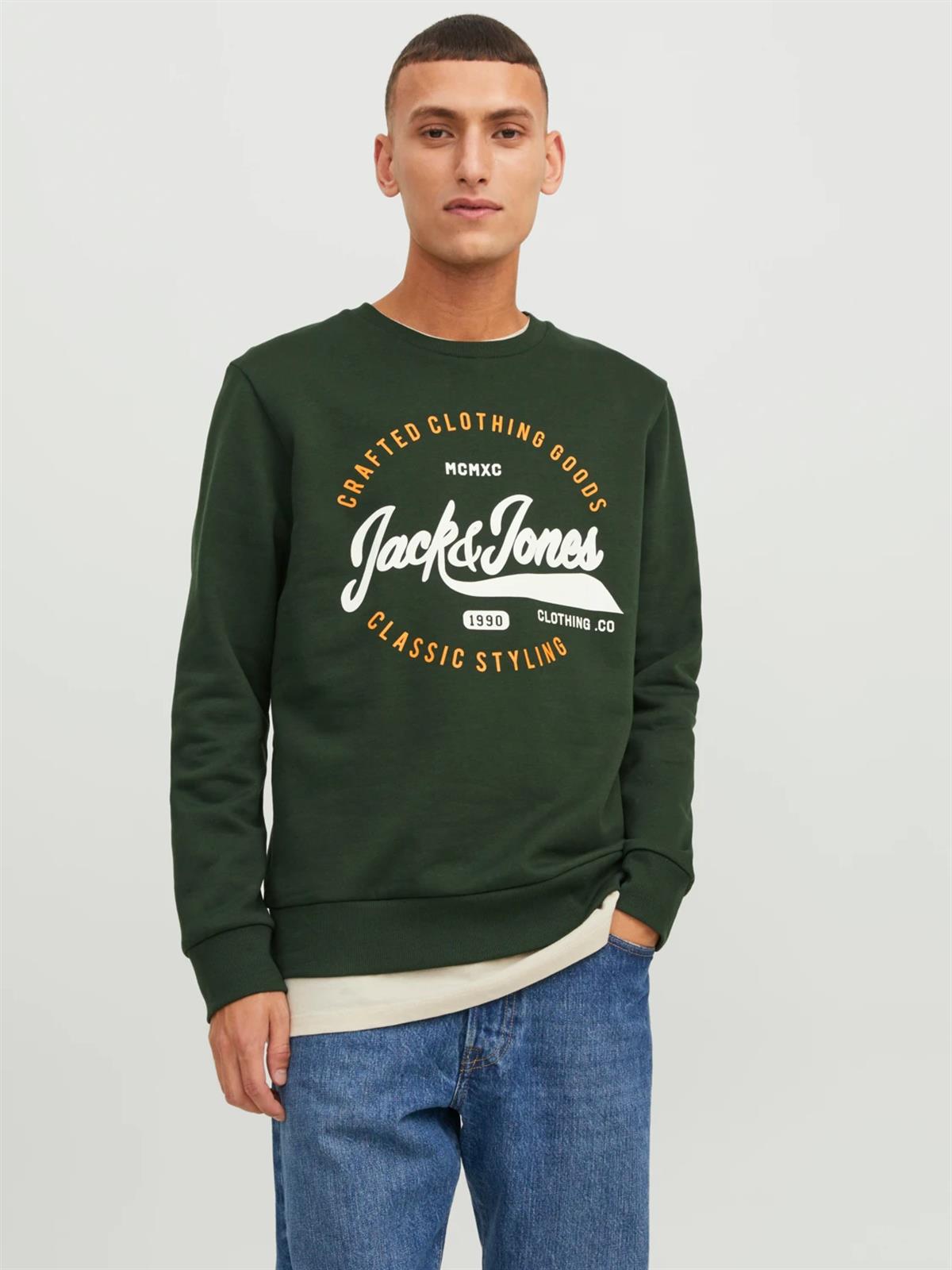 Jack & Jones Erkek Bisiklet Yaka Sweatshirt - 12236177 - Jack & Jones - 12236177