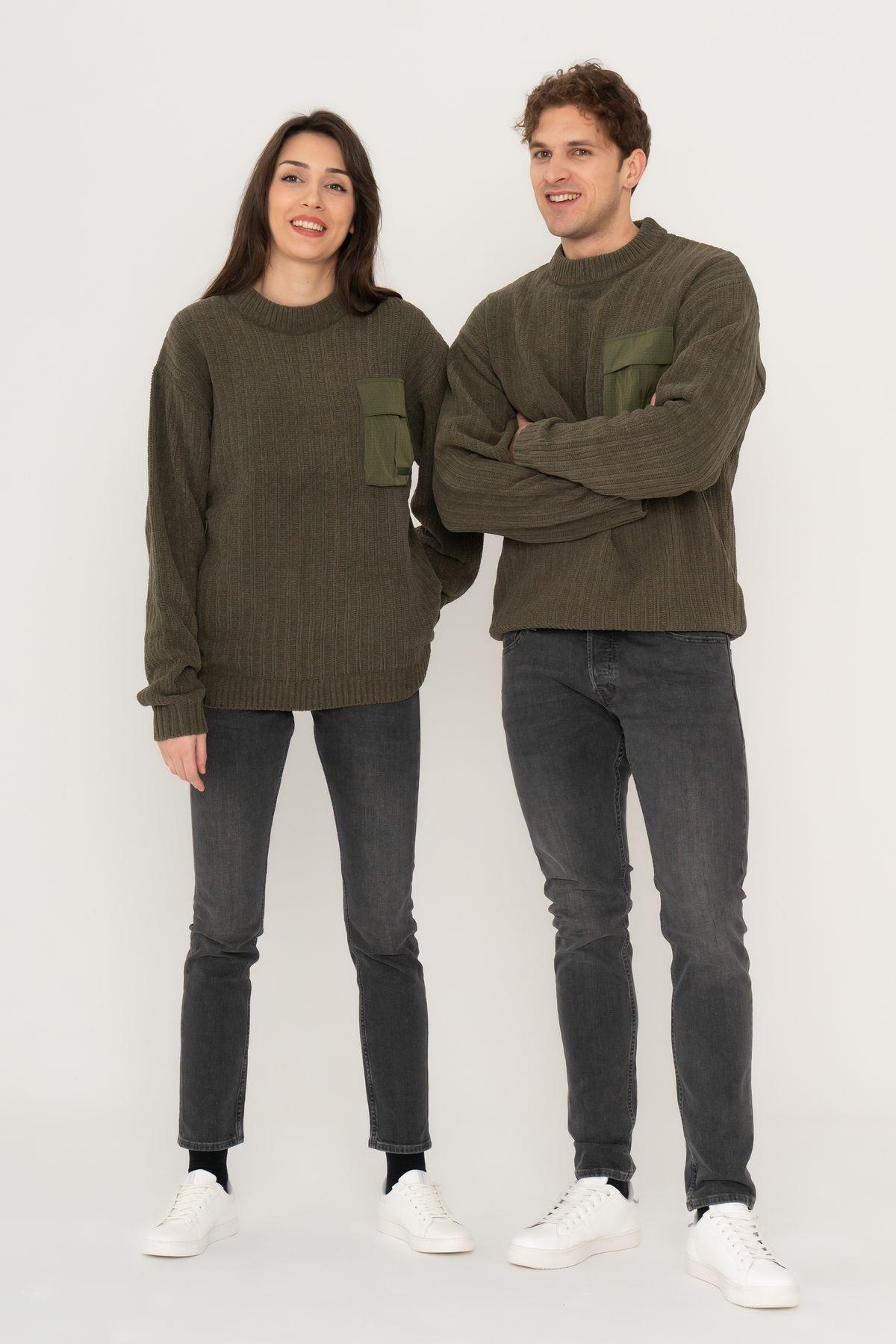 Jack & Jones Erkek Cep Detaylı Bisiklet Yaka Sweatshirt Kazak - 12242984 - Jack & Jones - 1-12242984