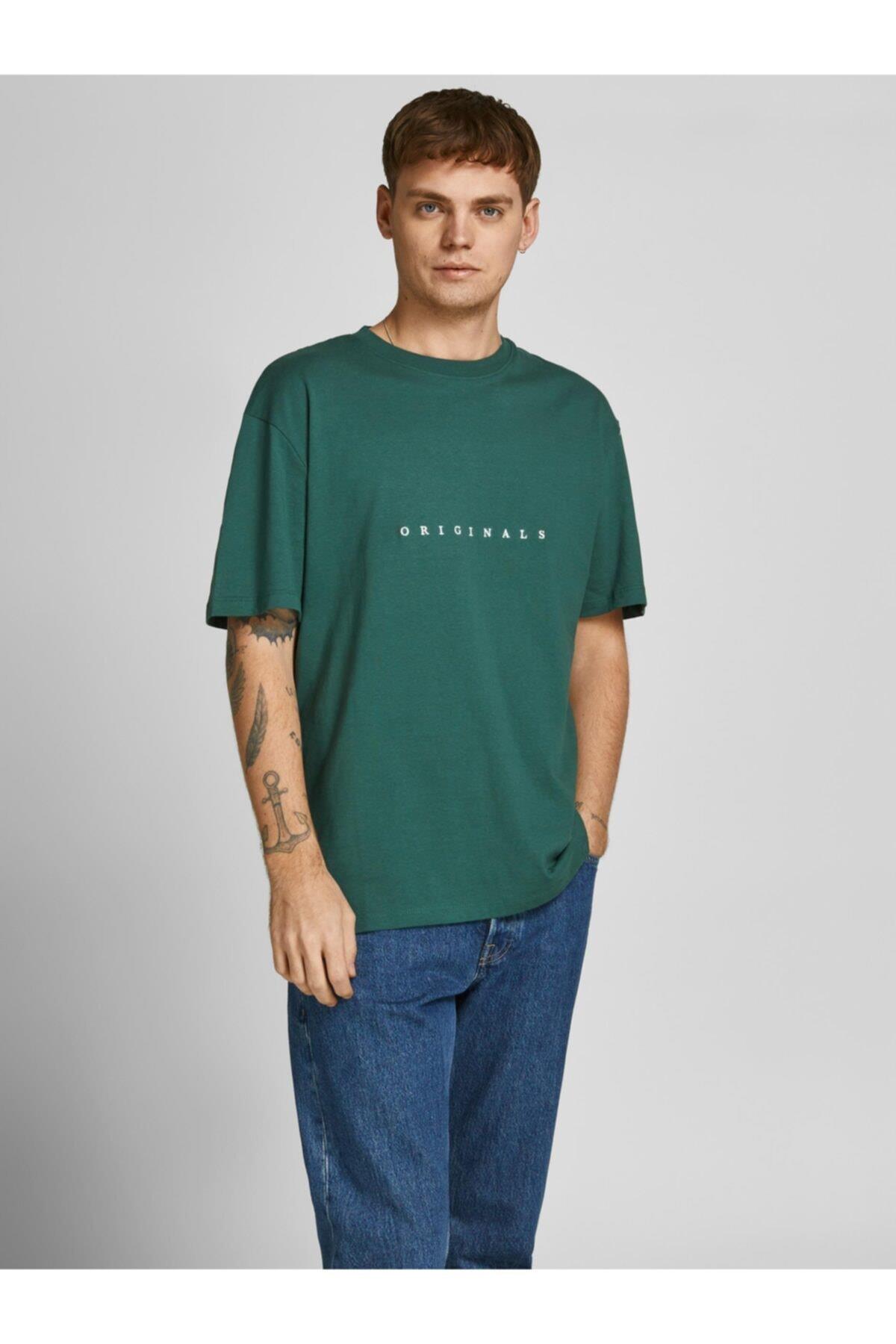 Jack & Jones Erkek Copenhagen Tee Crew Neck Yeşil T-shirt - 12176780-21 · 12