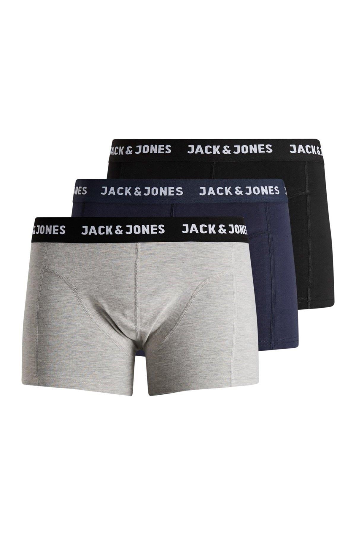 Jack & Jones Erkek Düz Renk Boxer - 3'Lü 12160750 - Jack & Jones - 12160750